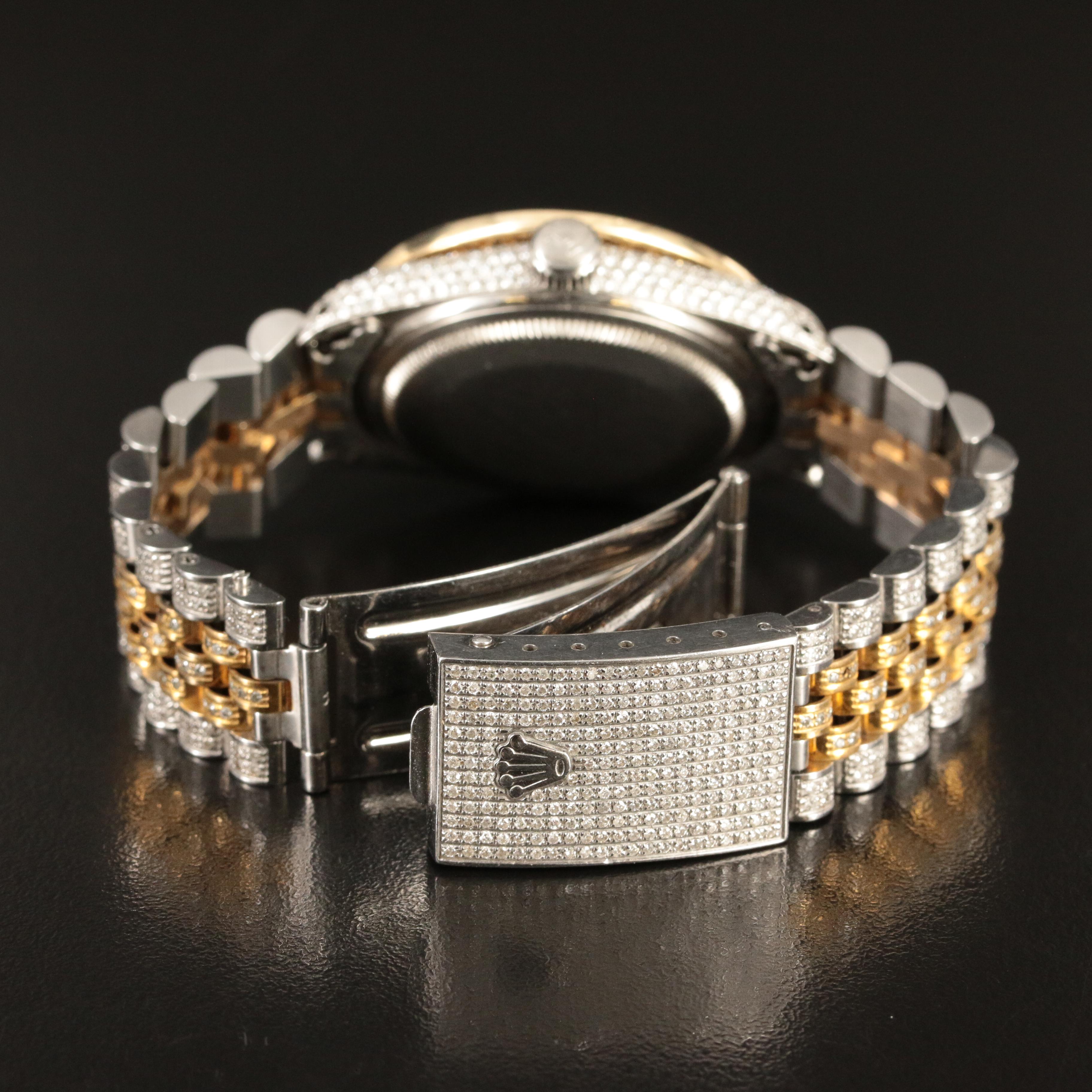 1982 Rolex Custom 9.31 CTW Diamond Datejust Automatic Watch