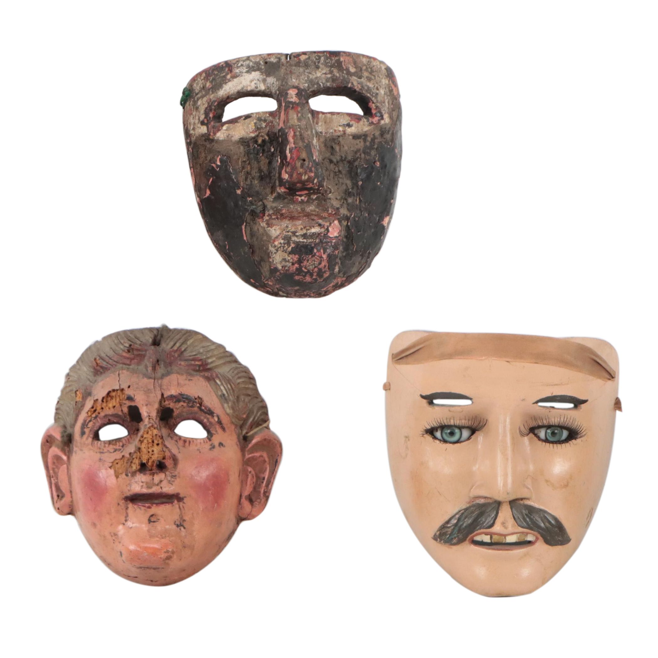 Latin American Carved Wood Masks