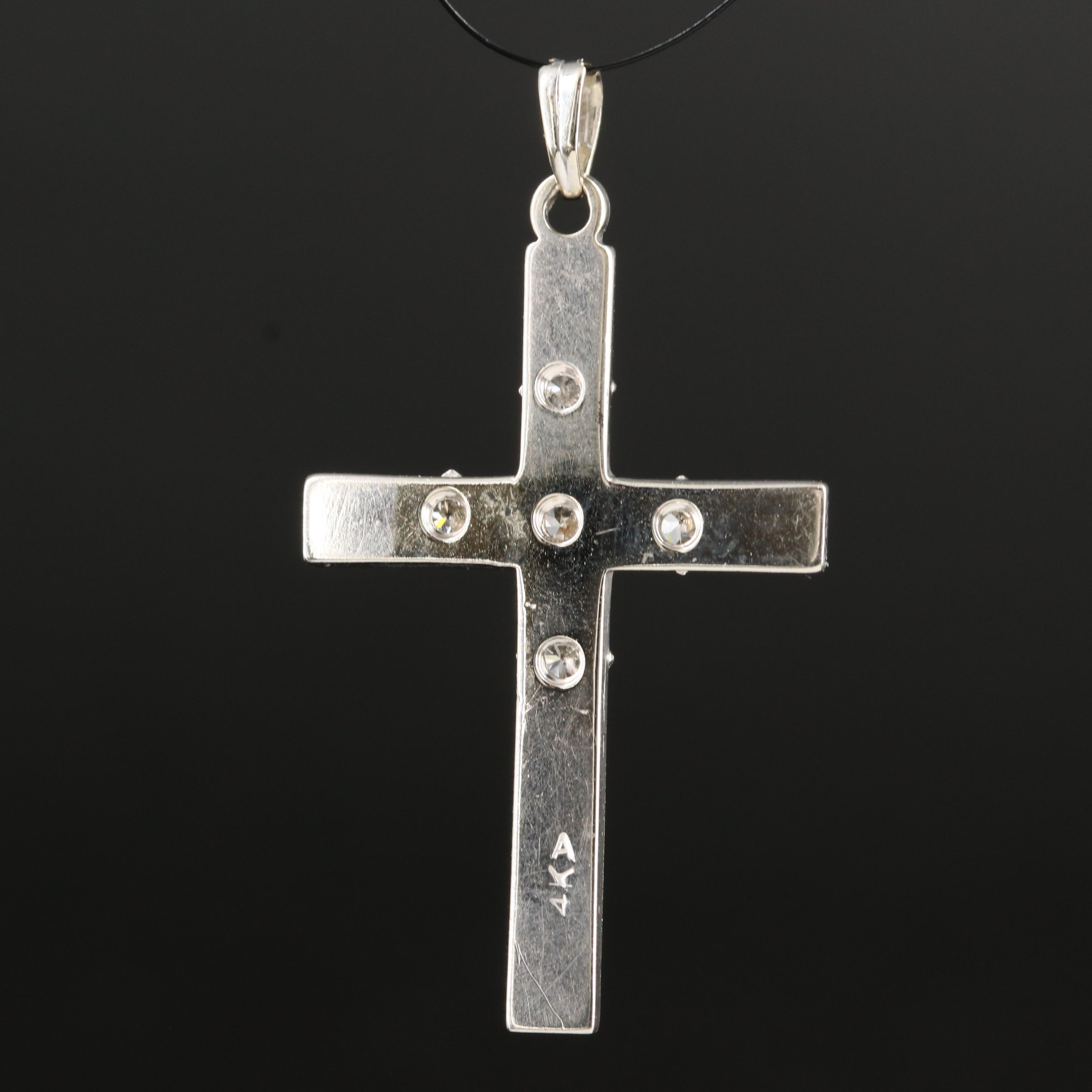 14K Diamond Cross Pendant