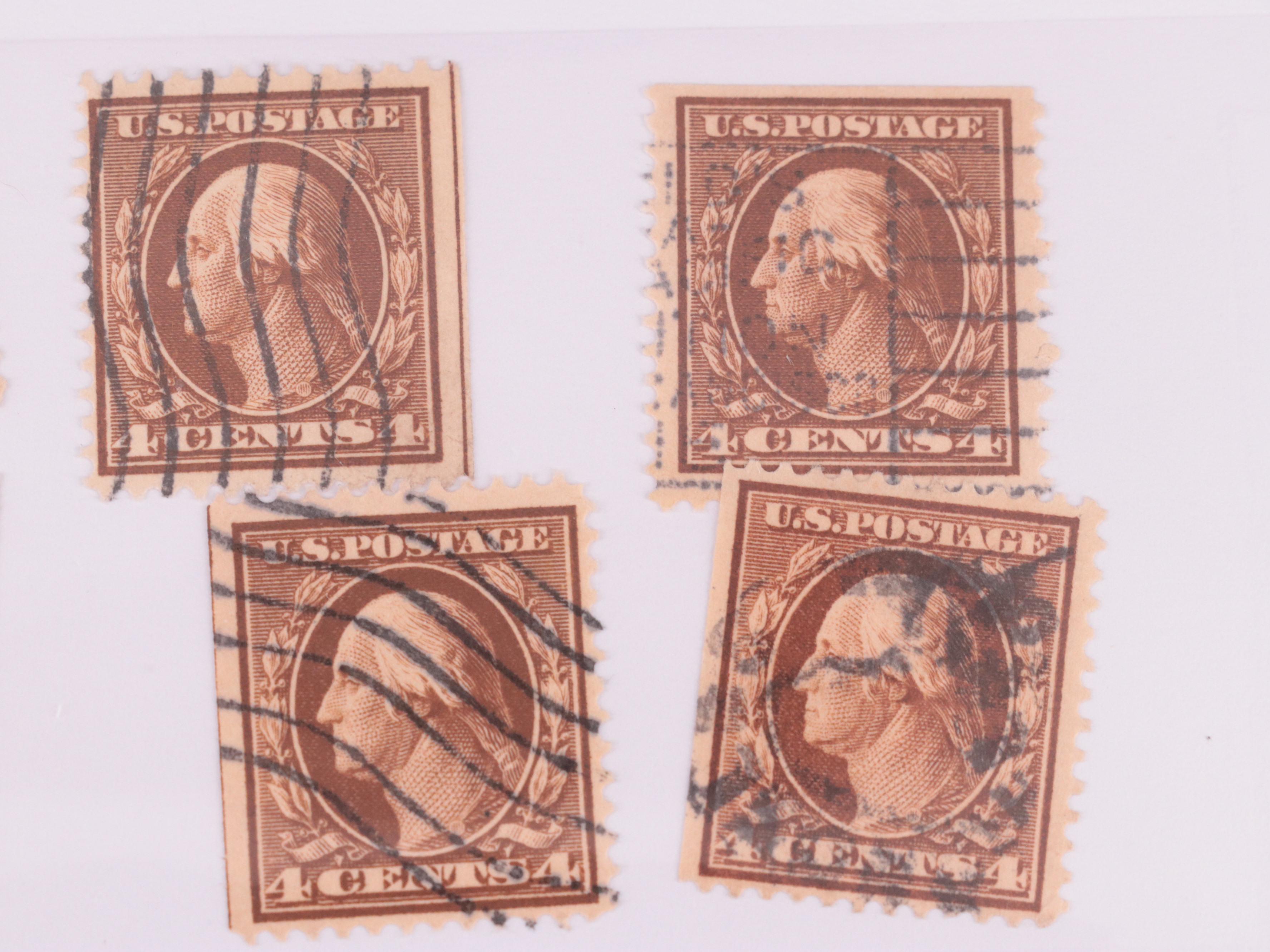 Dealer Cards of Early 20th Century Washington and Franklin Postage Stamps