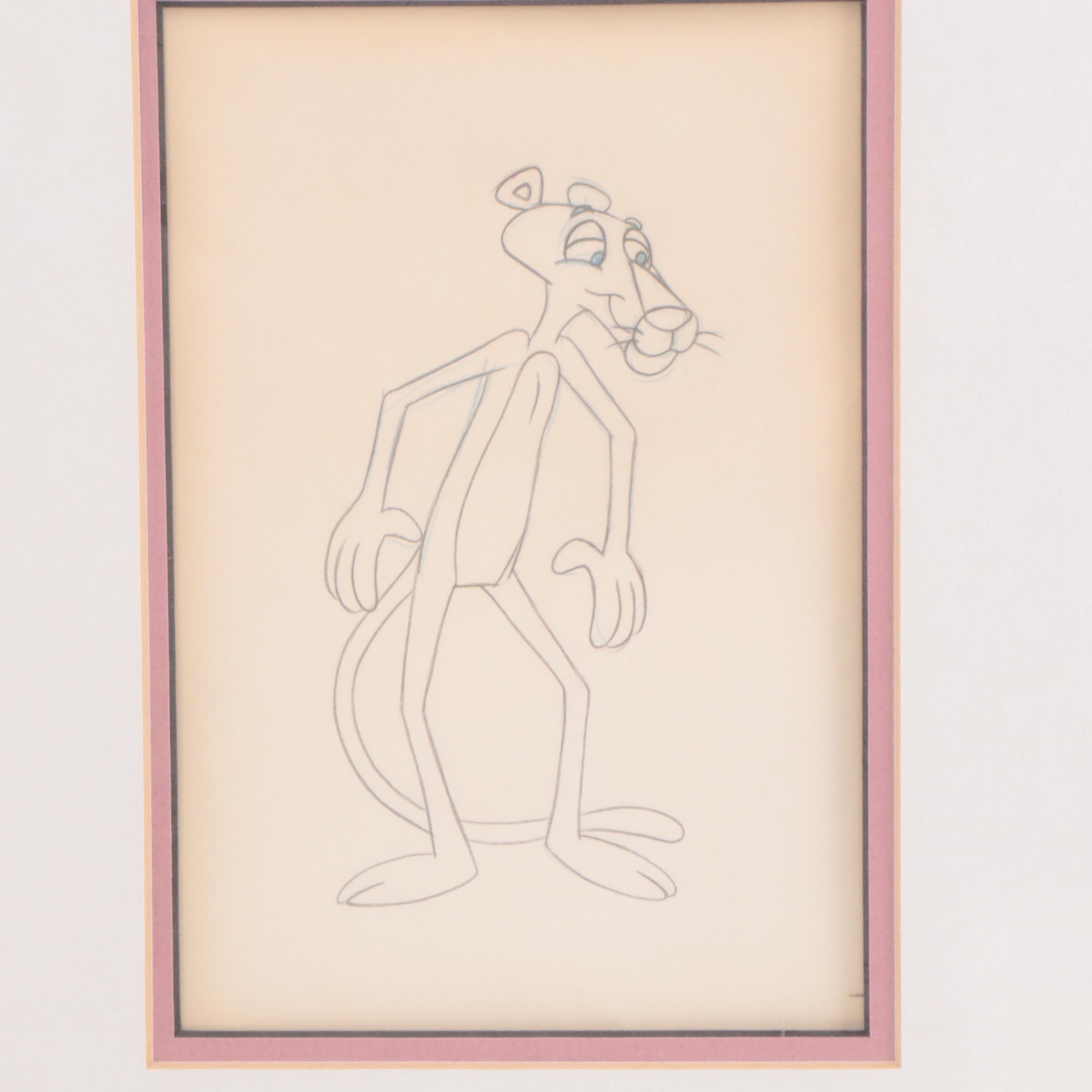 Friz Freleng "Pink Panther" Drawing and Production Cel, More
