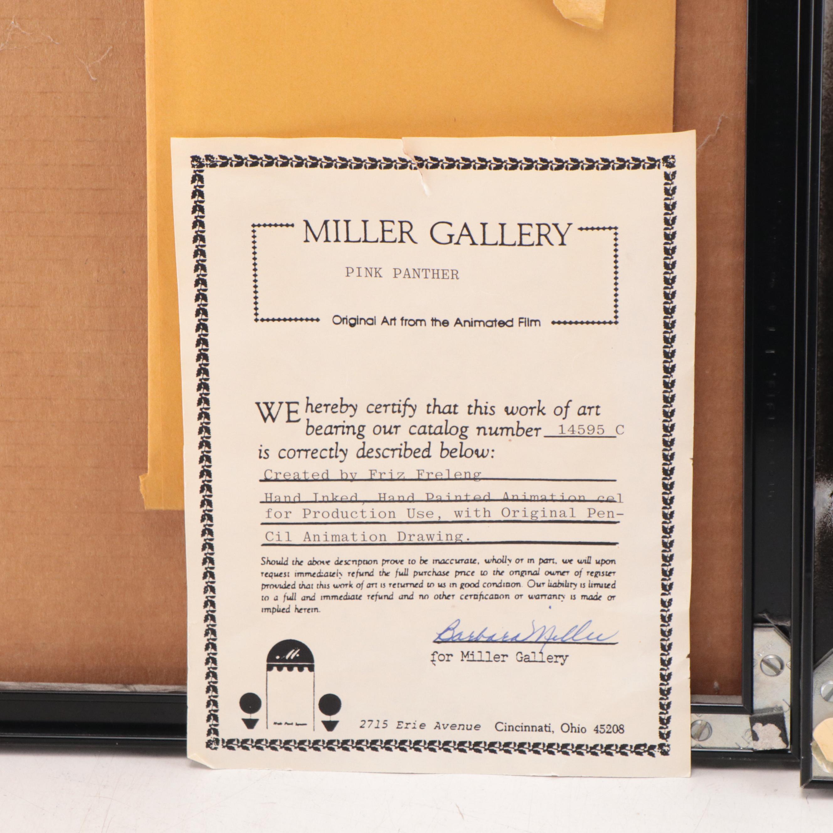 Friz Freleng "Pink Panther" Drawing and Production Cel, More