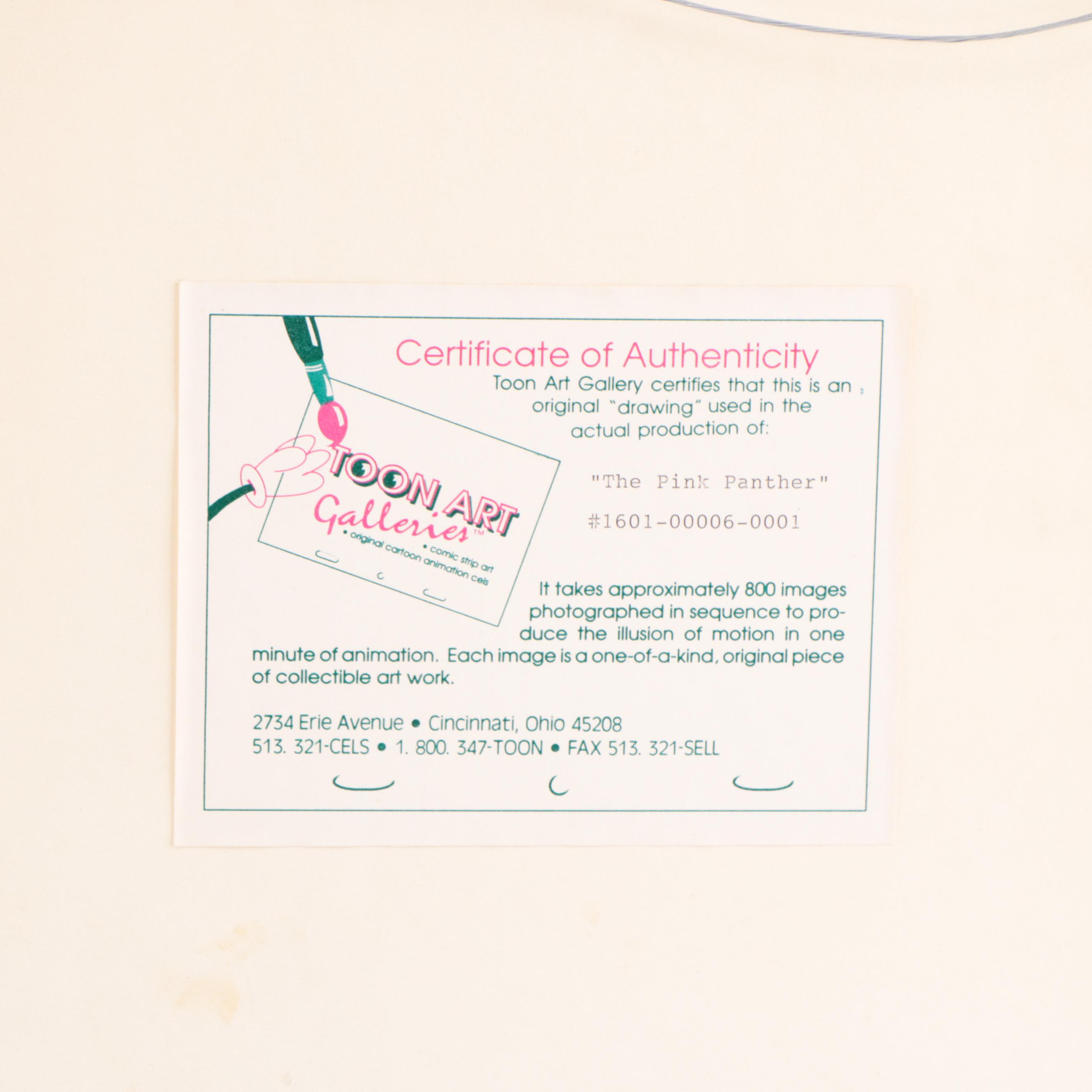 Friz Freleng "Pink Panther" Drawing and Production Cel, More