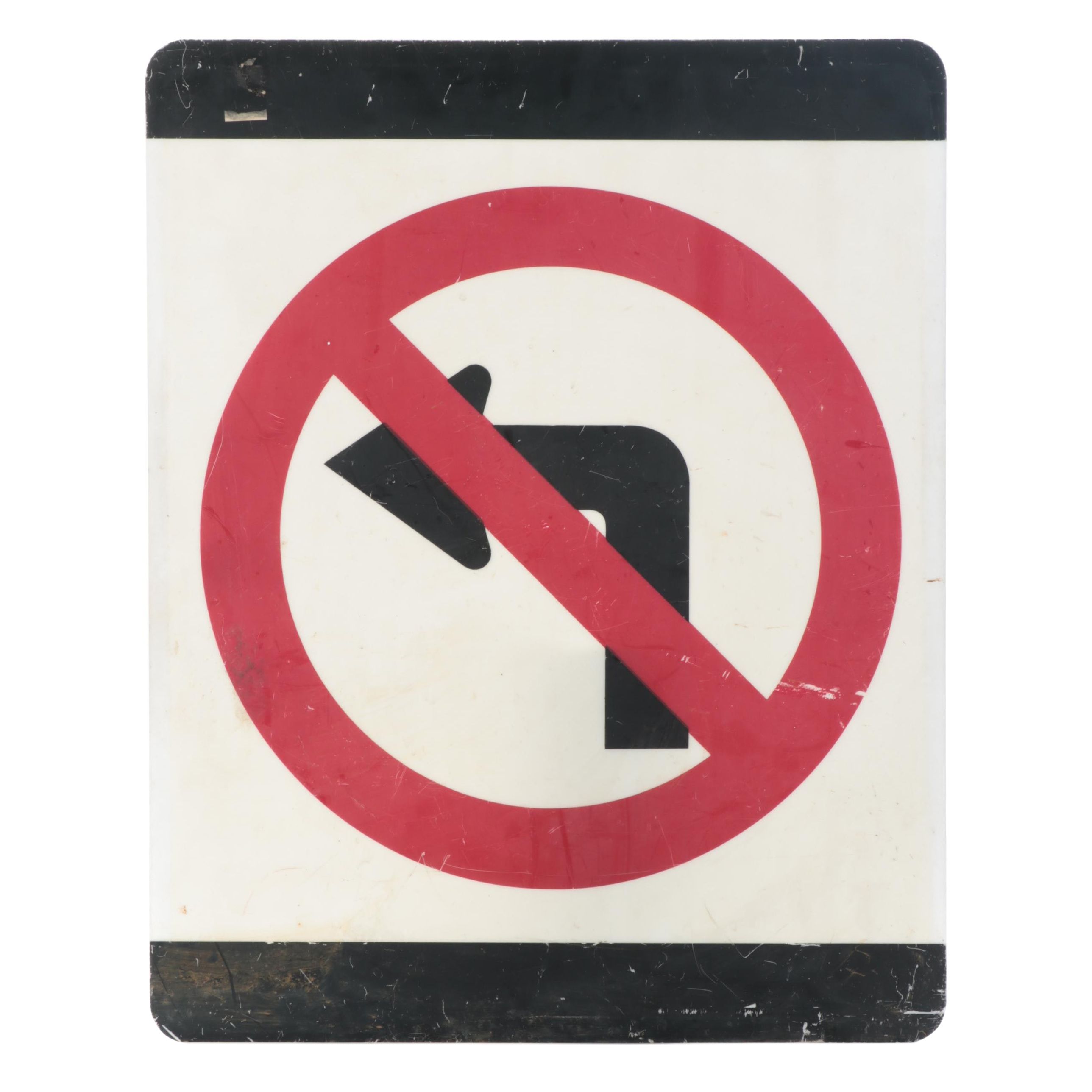 No Left Turn Plastic Road Sign