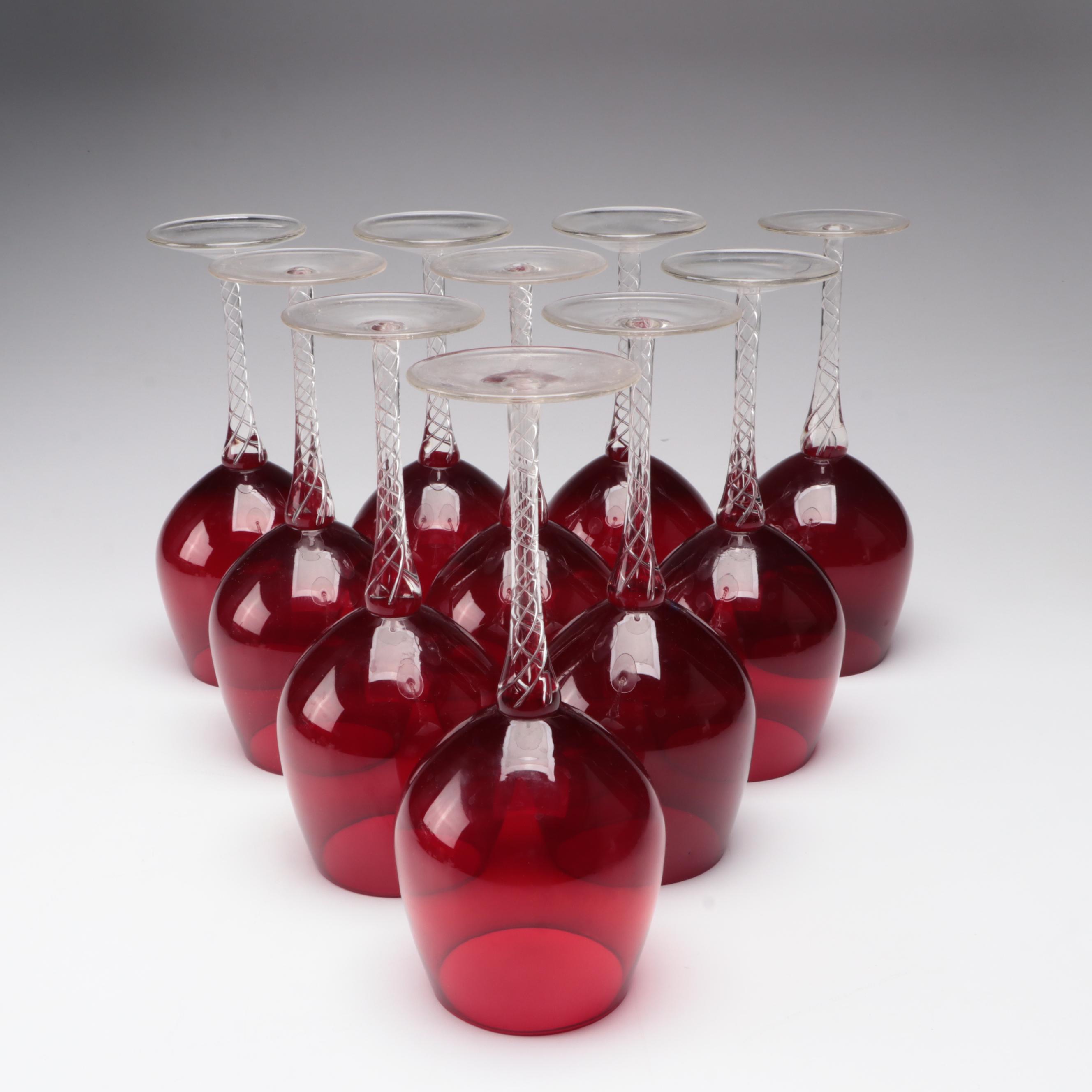 Artland "Braid Ruby" Wine Glasses