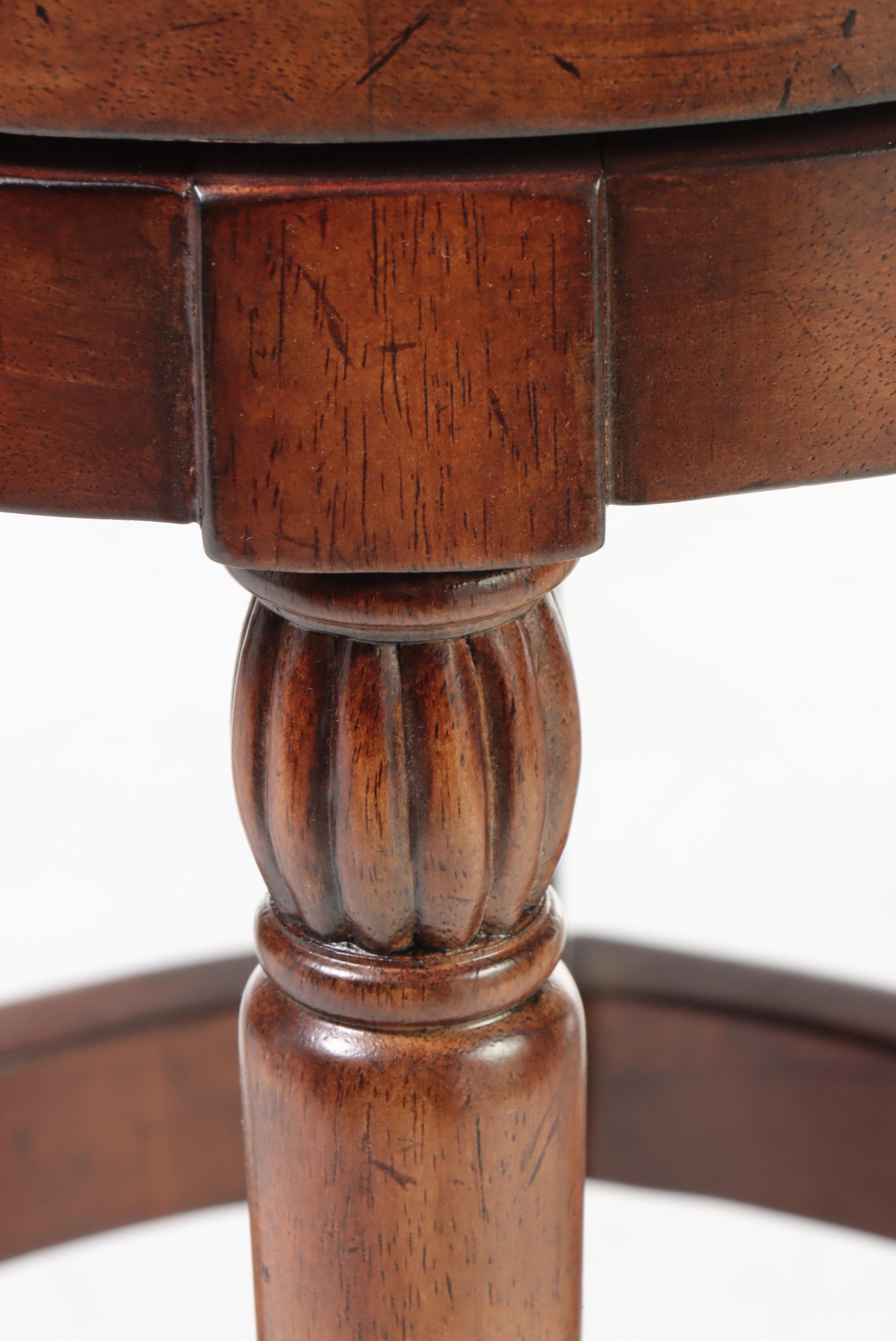 Three Drexel Heritage "Epicurean" Leather and Leopard-Print Swivel Bar Stools