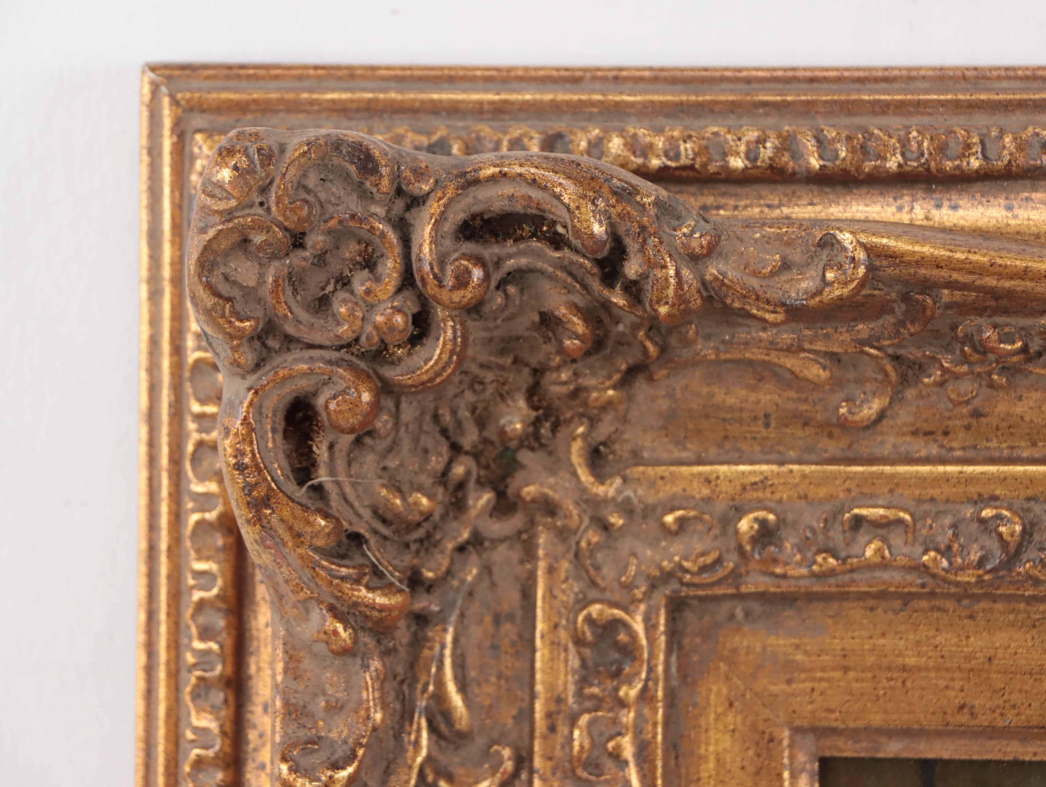 Oil Painting of Two Rabbits in Barn