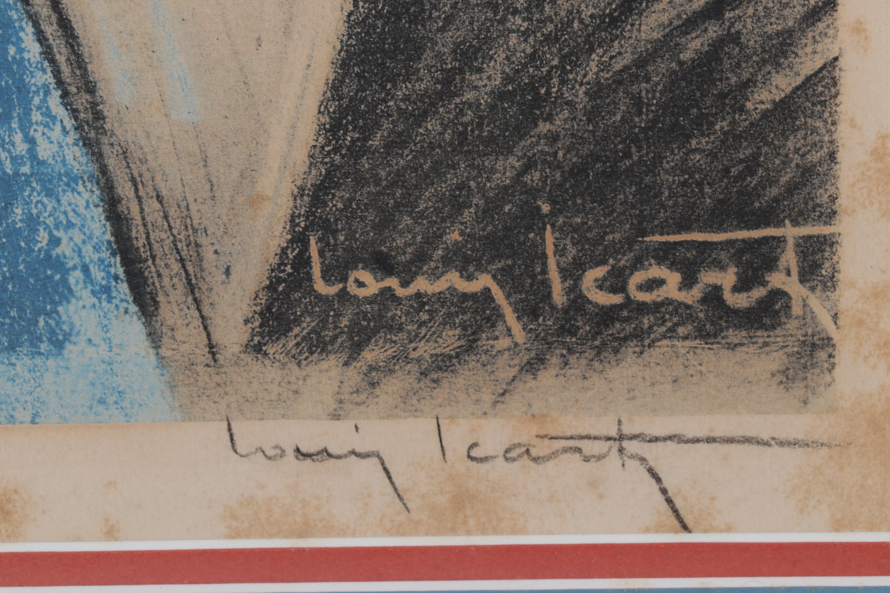 Louis Icart Color Etching of Woman Looking Through Art Portfolio, Circa 1935