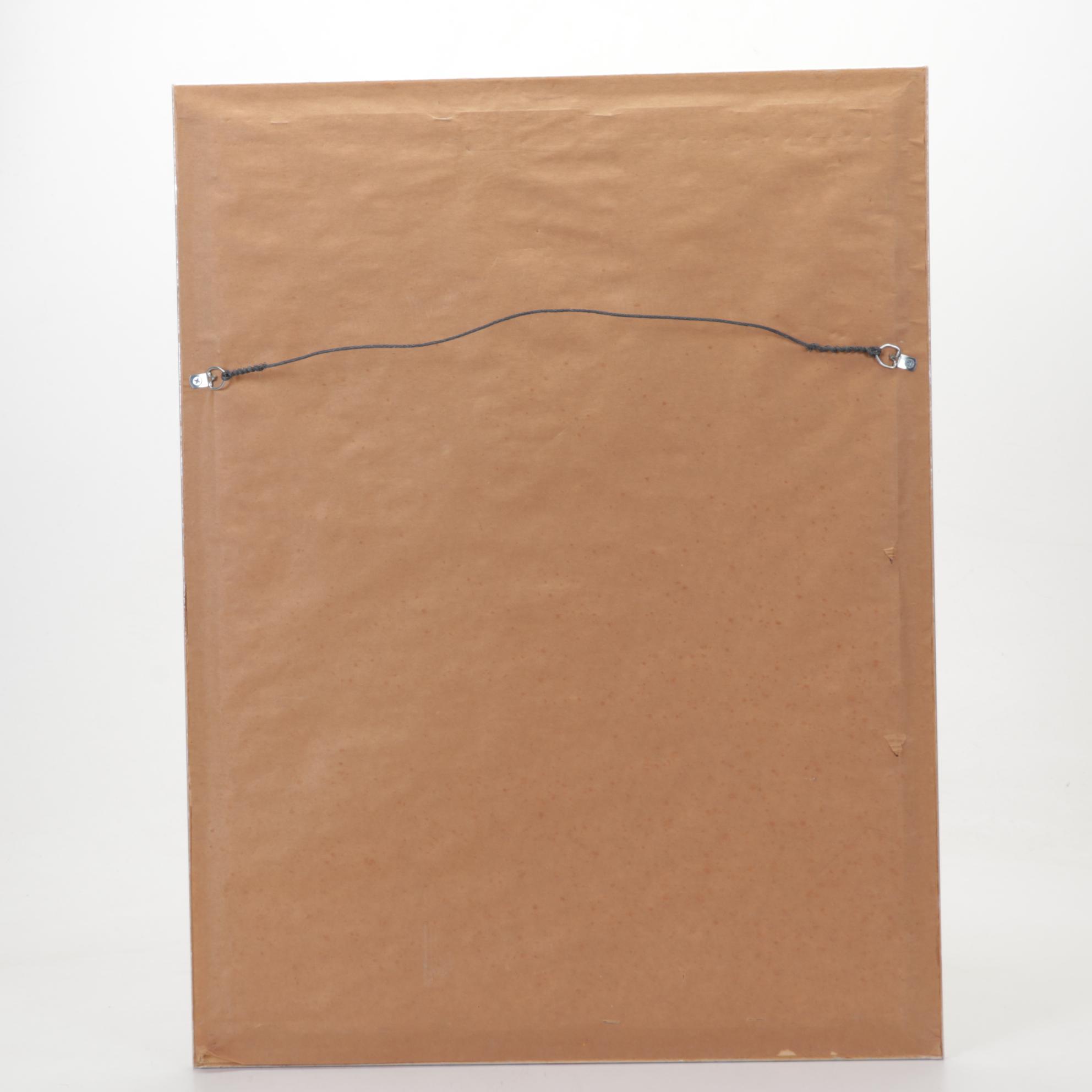 Louis Icart Color Etching of Woman Looking Through Art Portfolio, Circa 1935