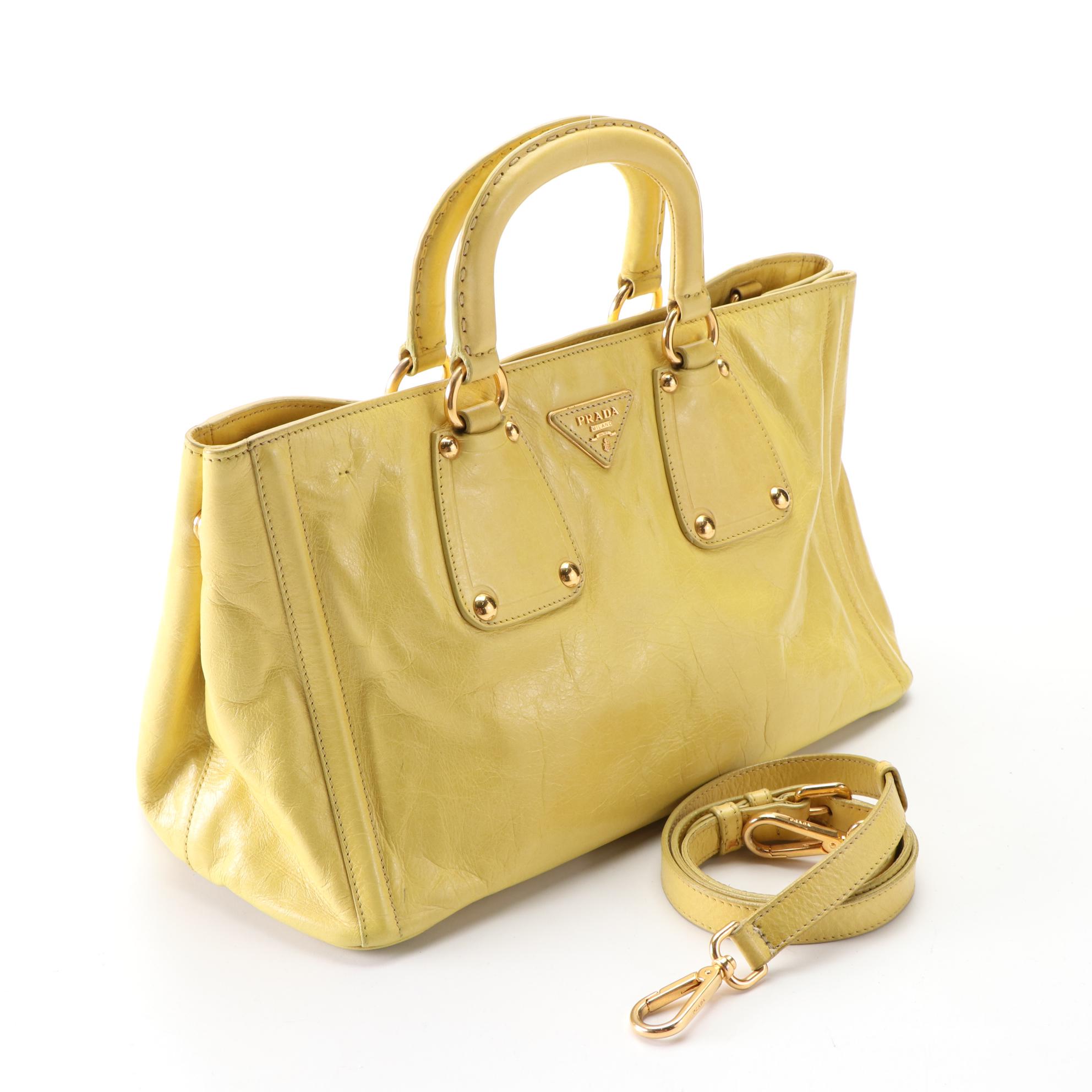 Prada Top Handle Two-Way Tote in Leather