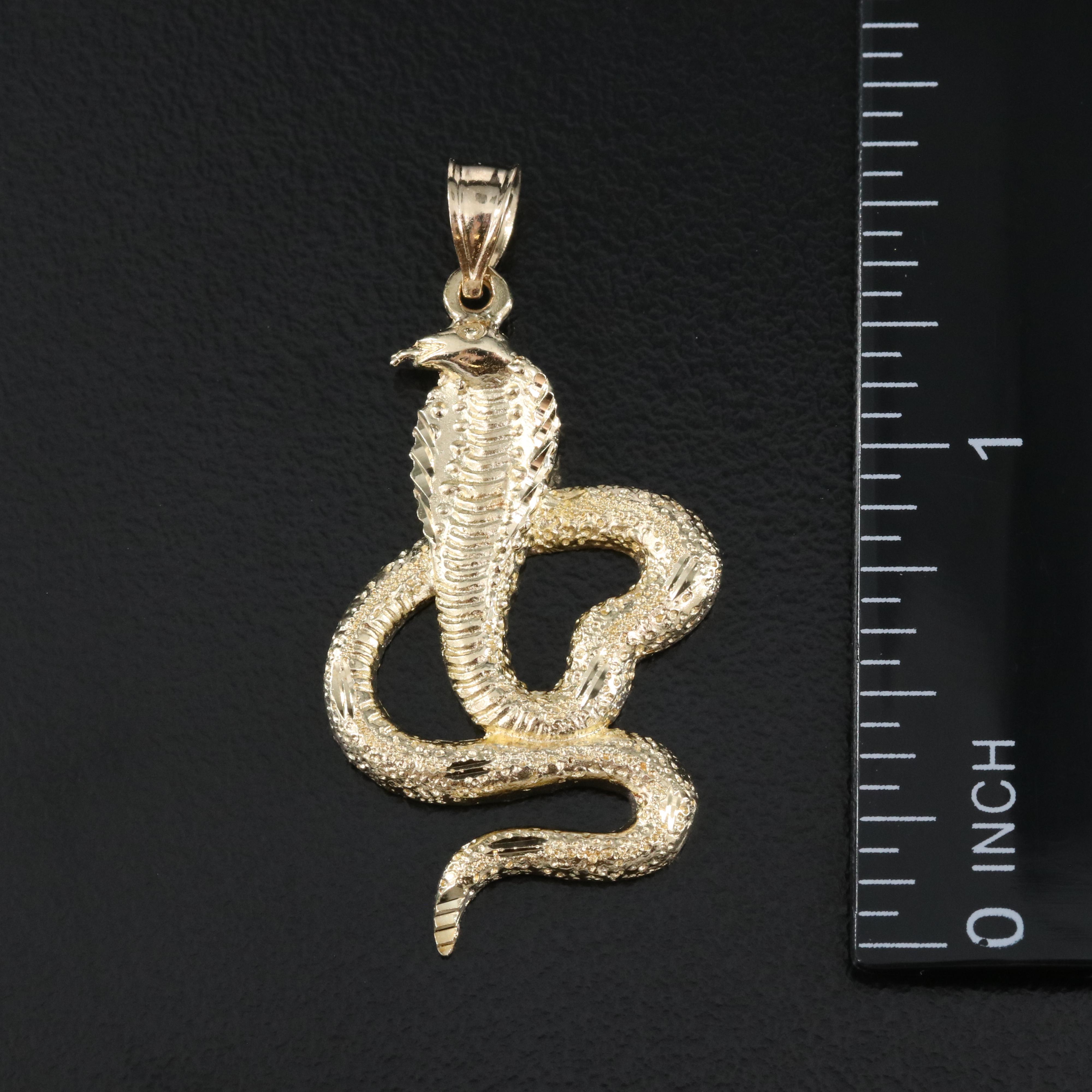 14K Gold Cobra Pendant