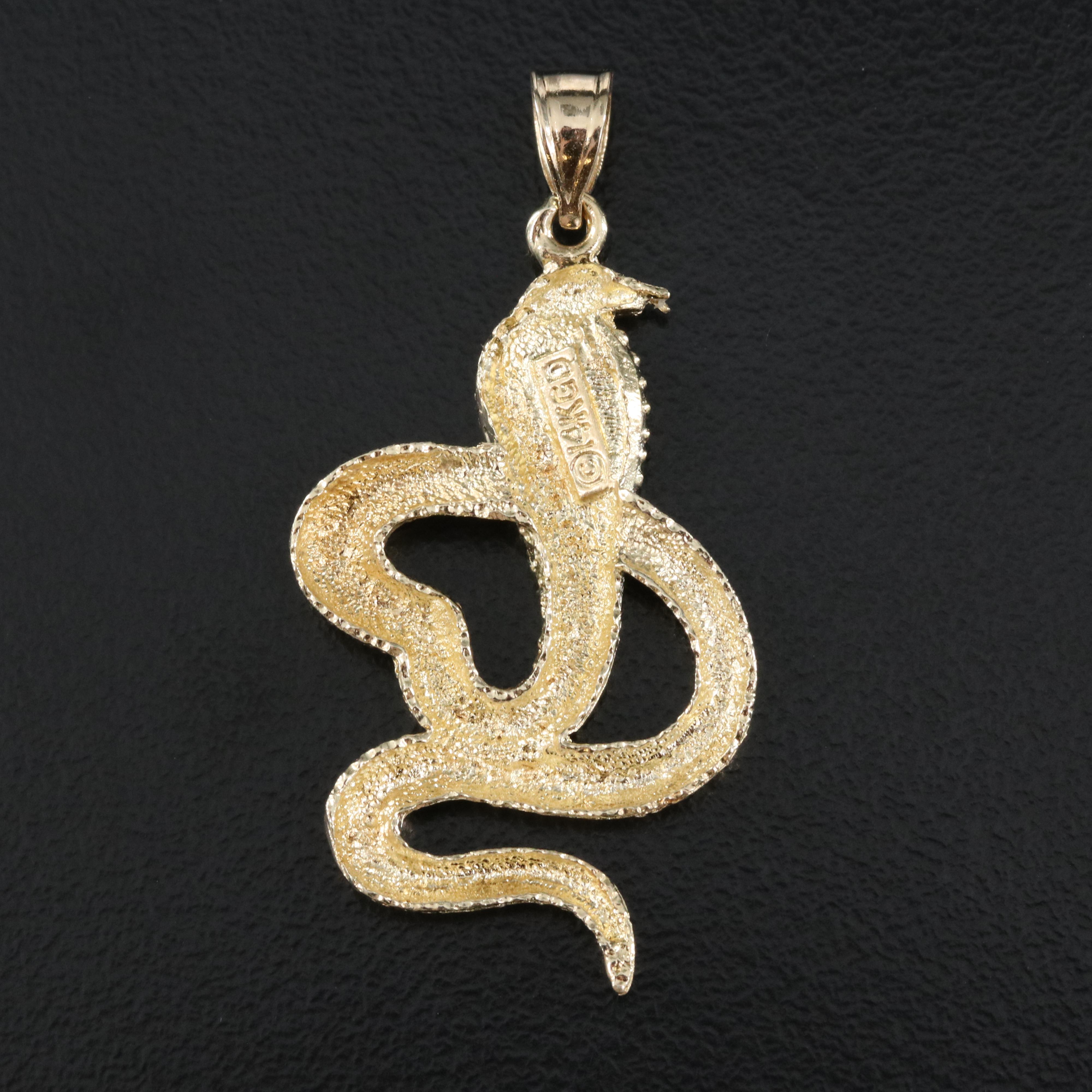 14K Gold Cobra Pendant