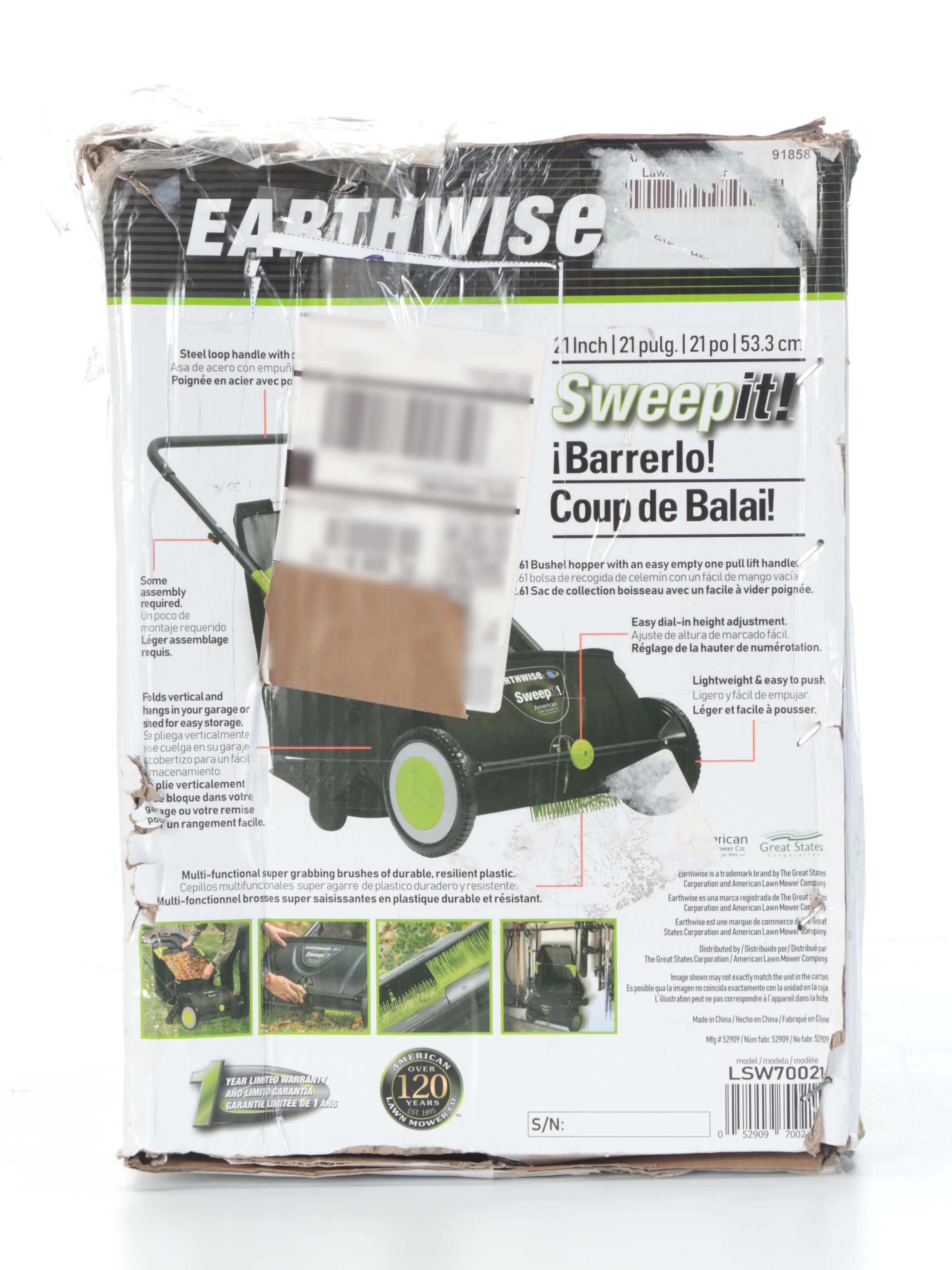 Earthwise Sweep It! Push Leaf and Grass Lawn Sweeper