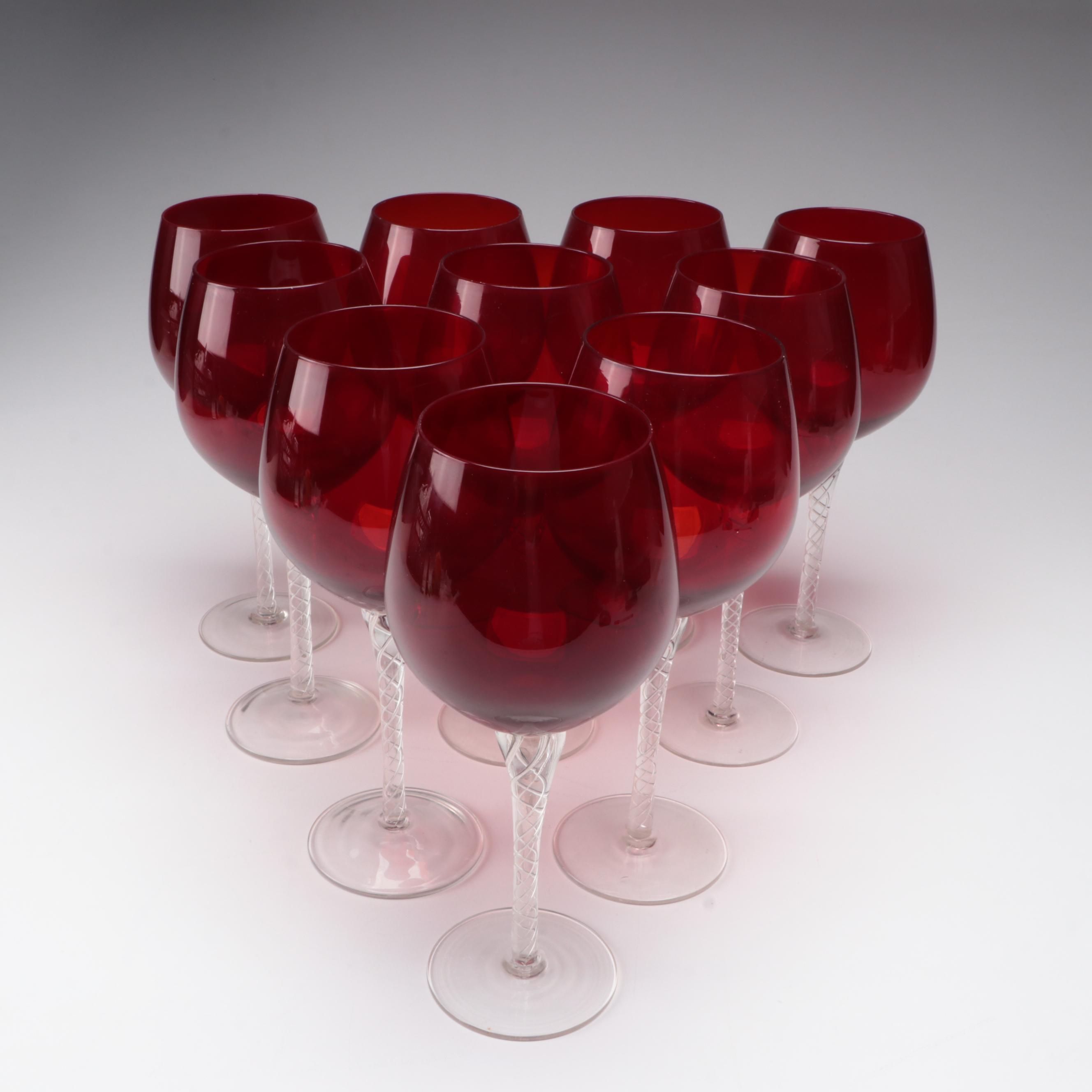Artland "Braid Ruby" Wine Glasses