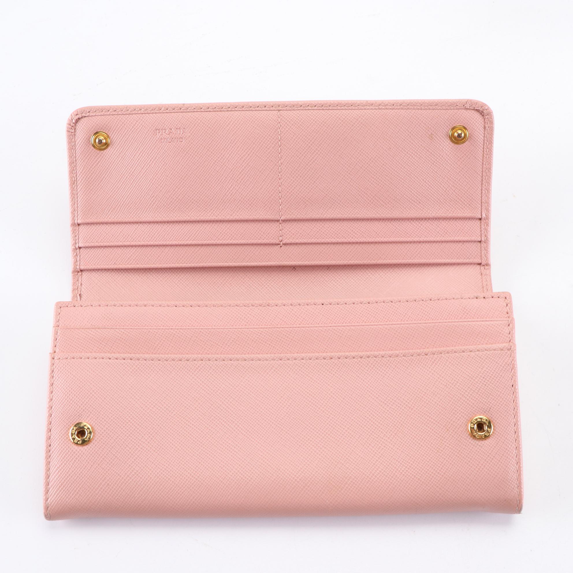 Prada Bow Continental Wallet in Saffiano Leather