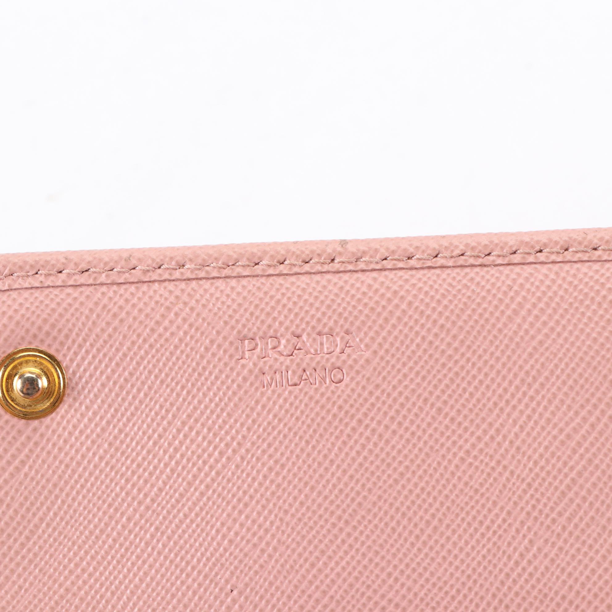 Prada Bow Continental Wallet in Saffiano Leather