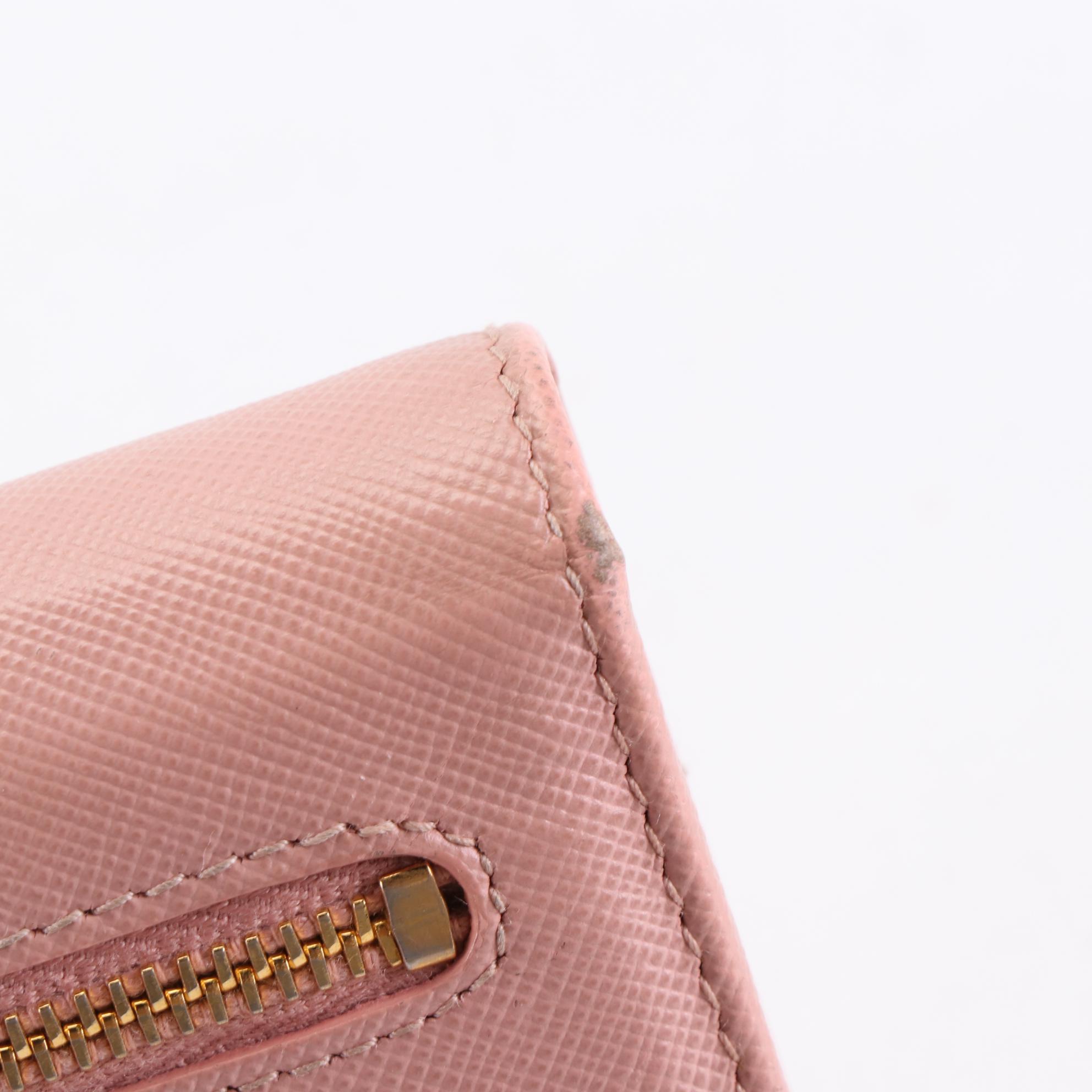 Prada Bow Continental Wallet in Saffiano Leather