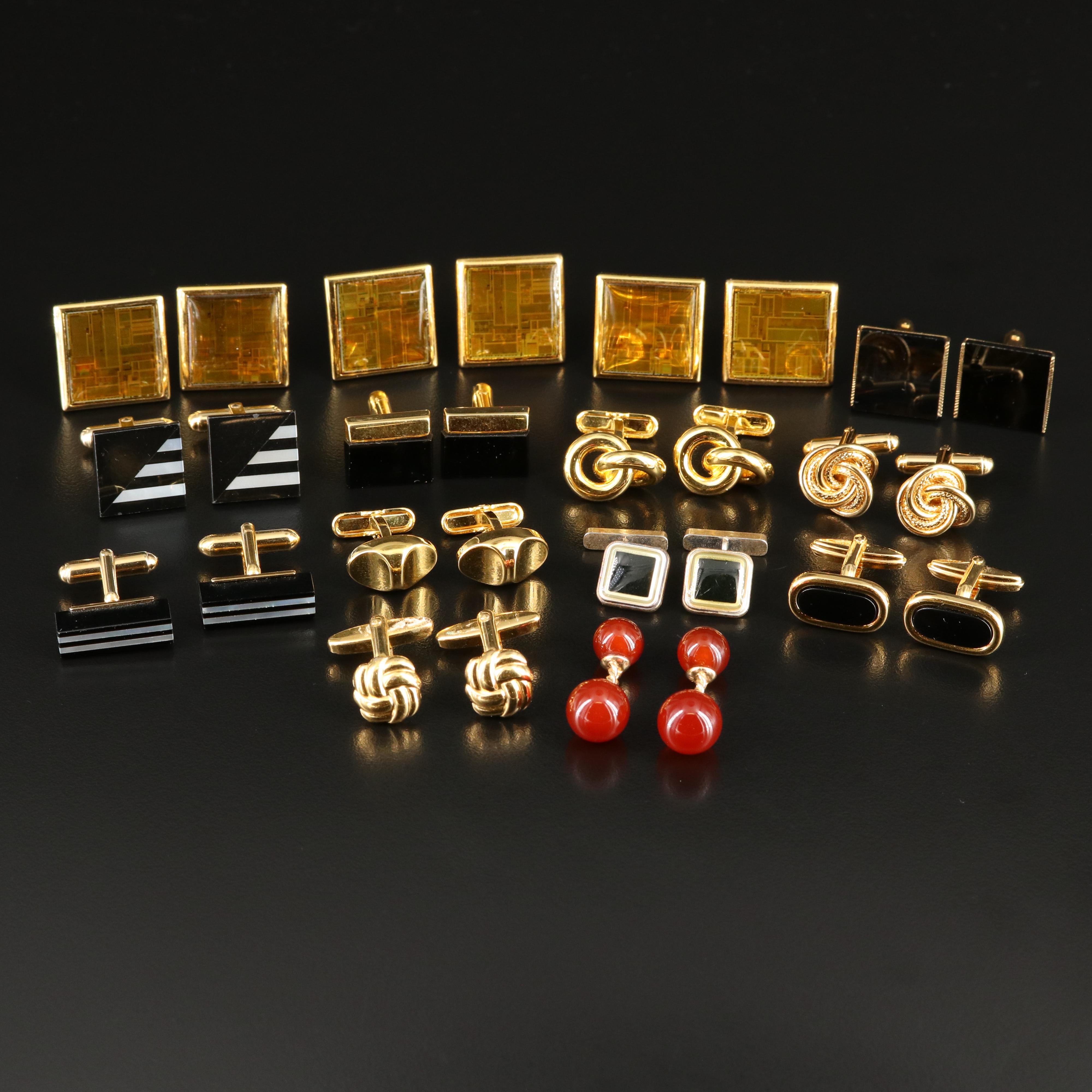 14K Resin Cufflinks with Vintage Cufflink Selection