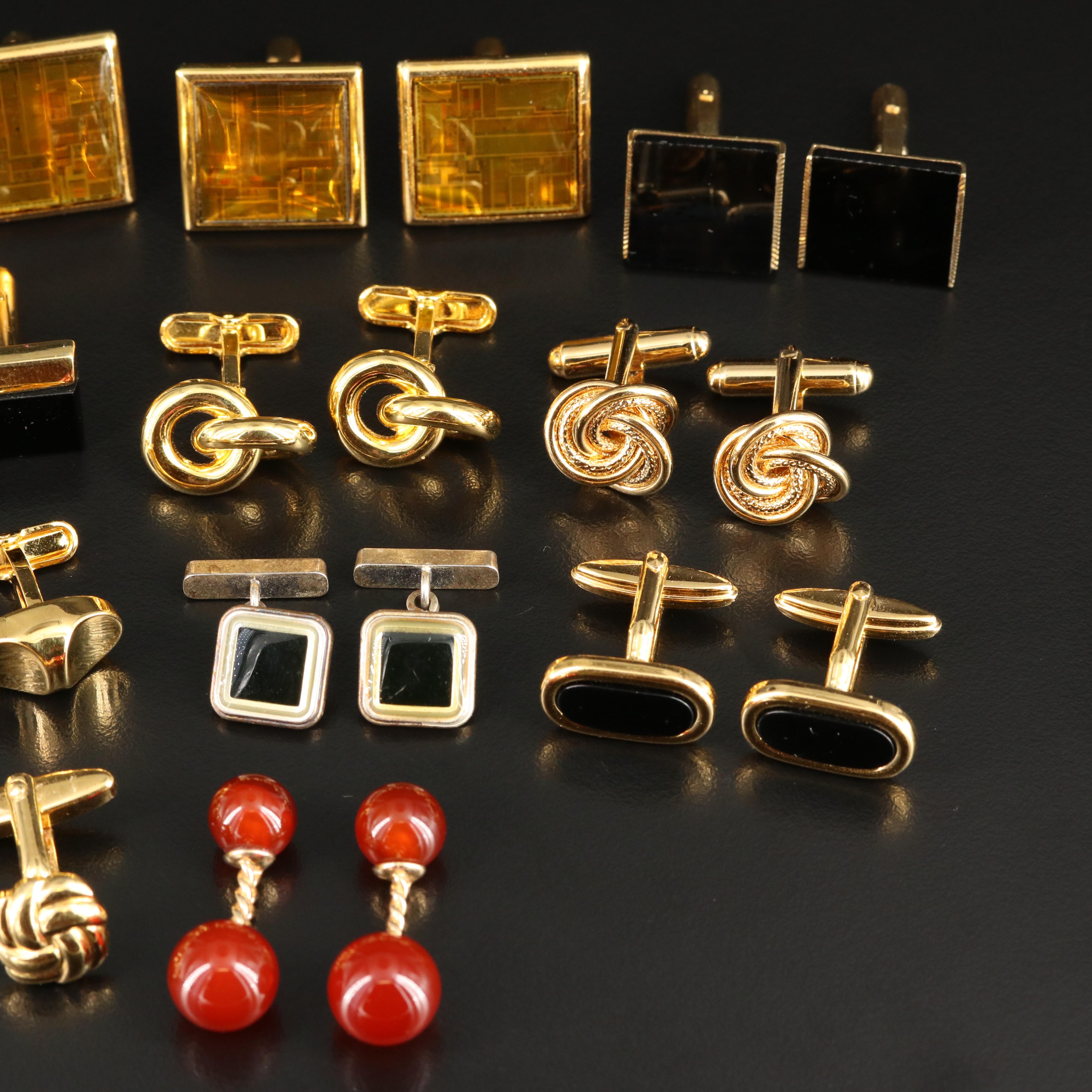 14K Resin Cufflinks with Vintage Cufflink Selection