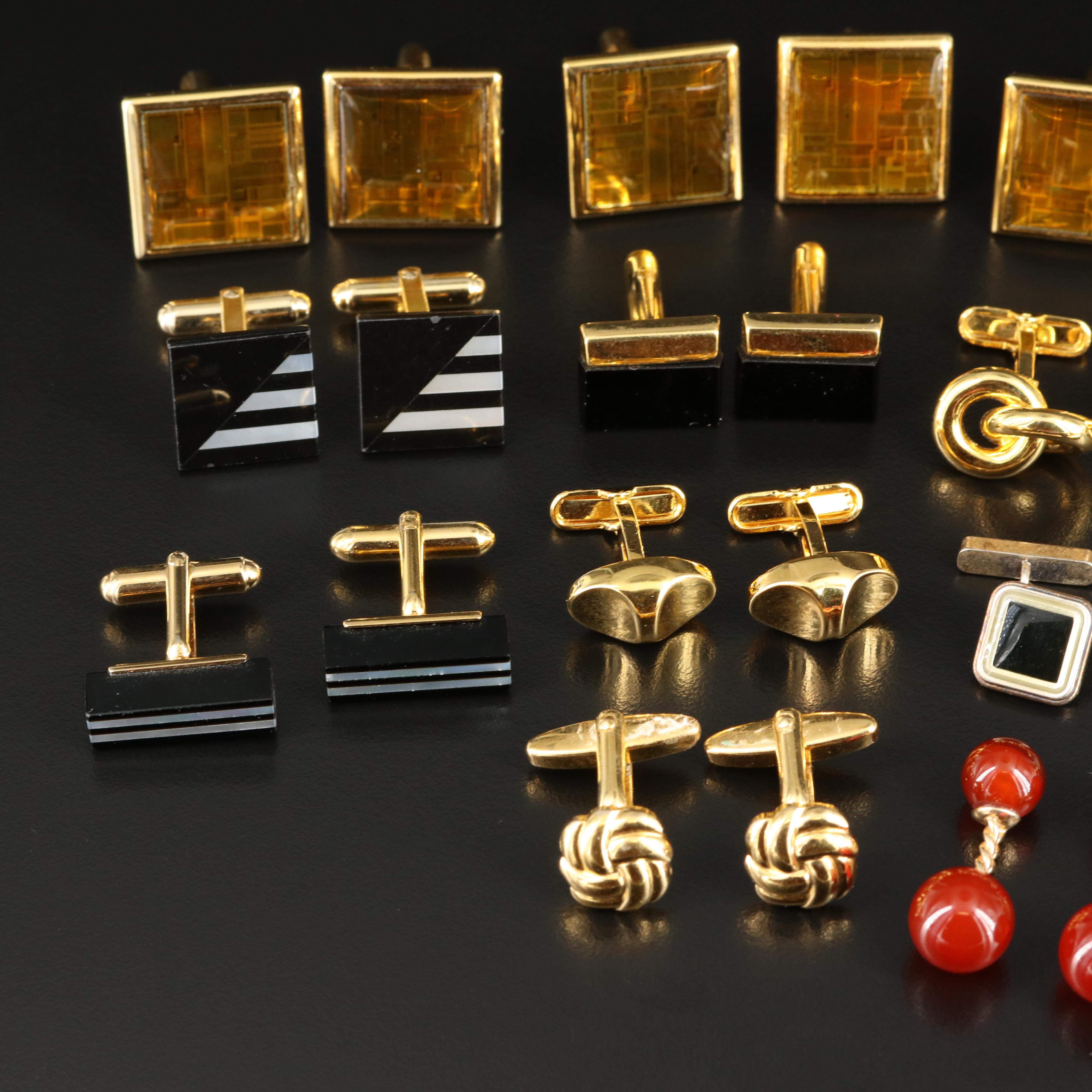 14K Resin Cufflinks with Vintage Cufflink Selection