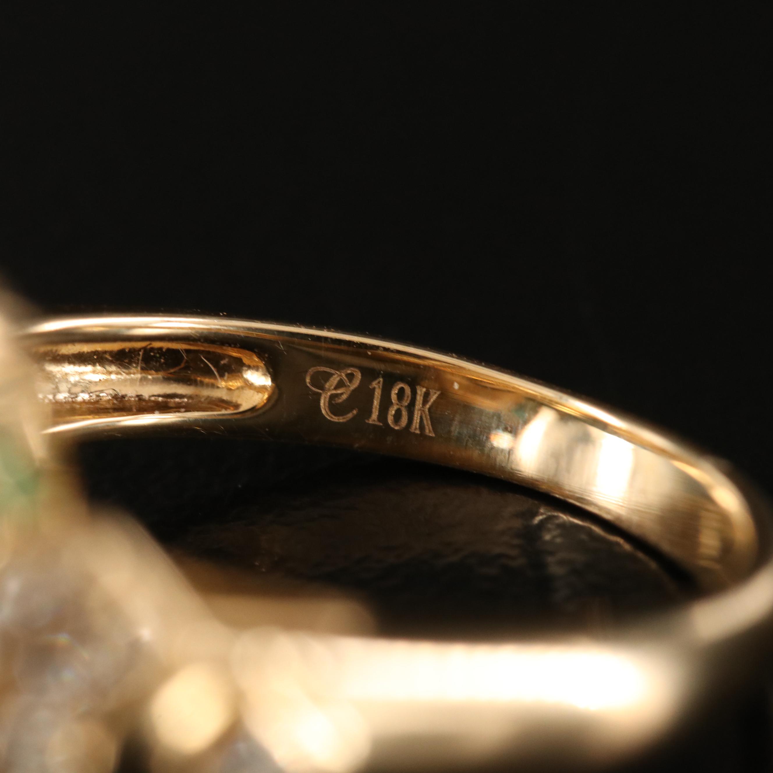 Chromia 18K 9.95 CT Emerald and Diamond Ring