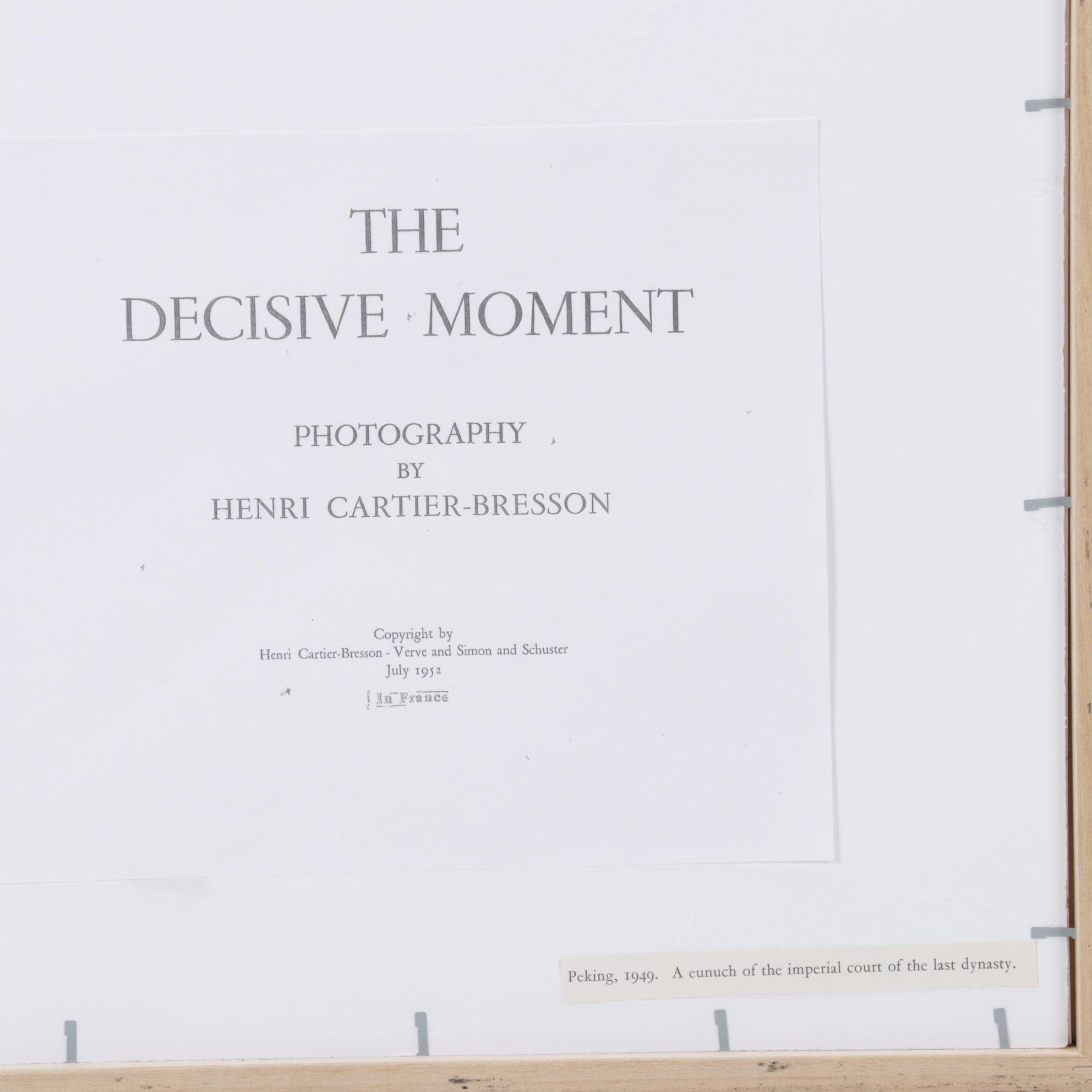 Henri Cartier-Bresson Rotogravure "Peking, 1949" From "The Decisive Moment"