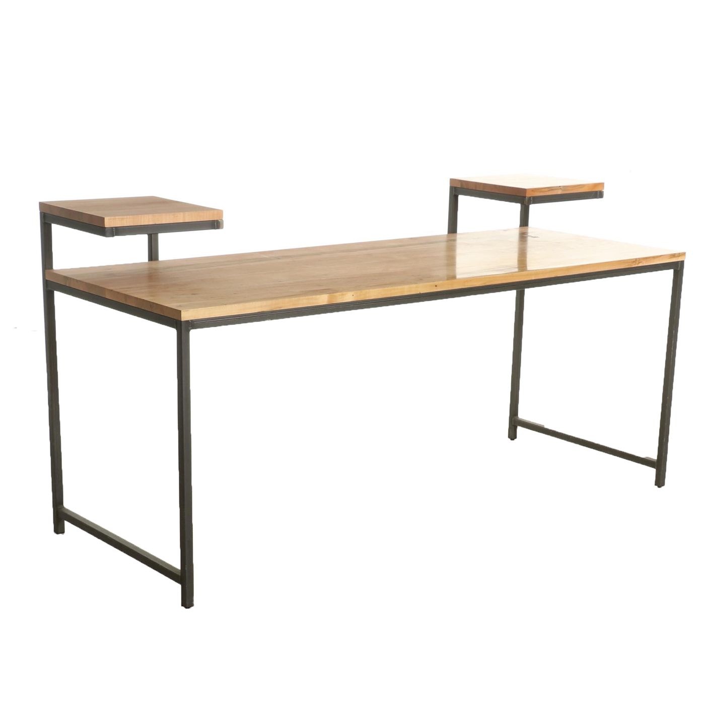 Modern Industrial Style Spalted Maple and Iron Desk