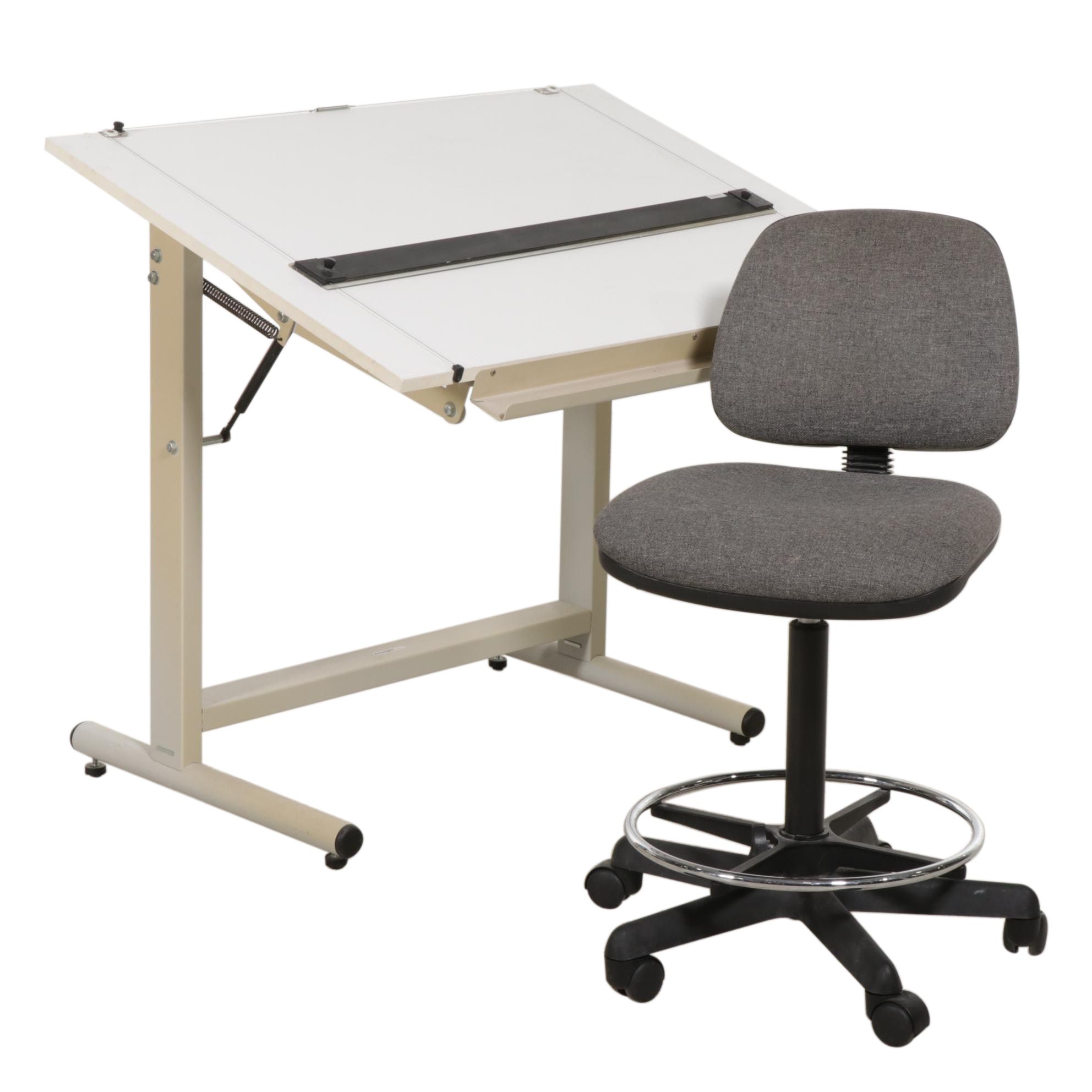 Artwright Articulating Metal Drafting Desk with Chair