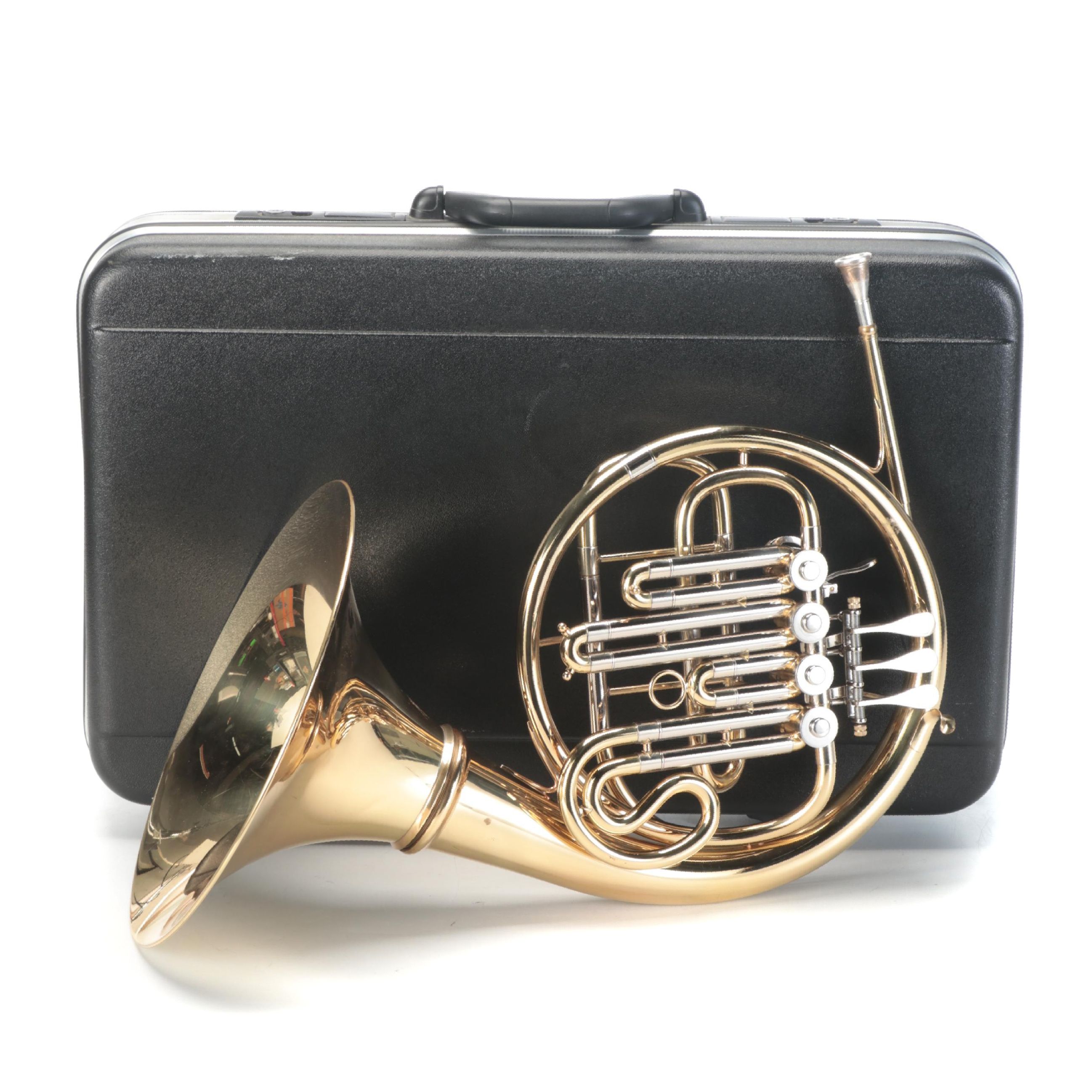 Brass French Horn with Case