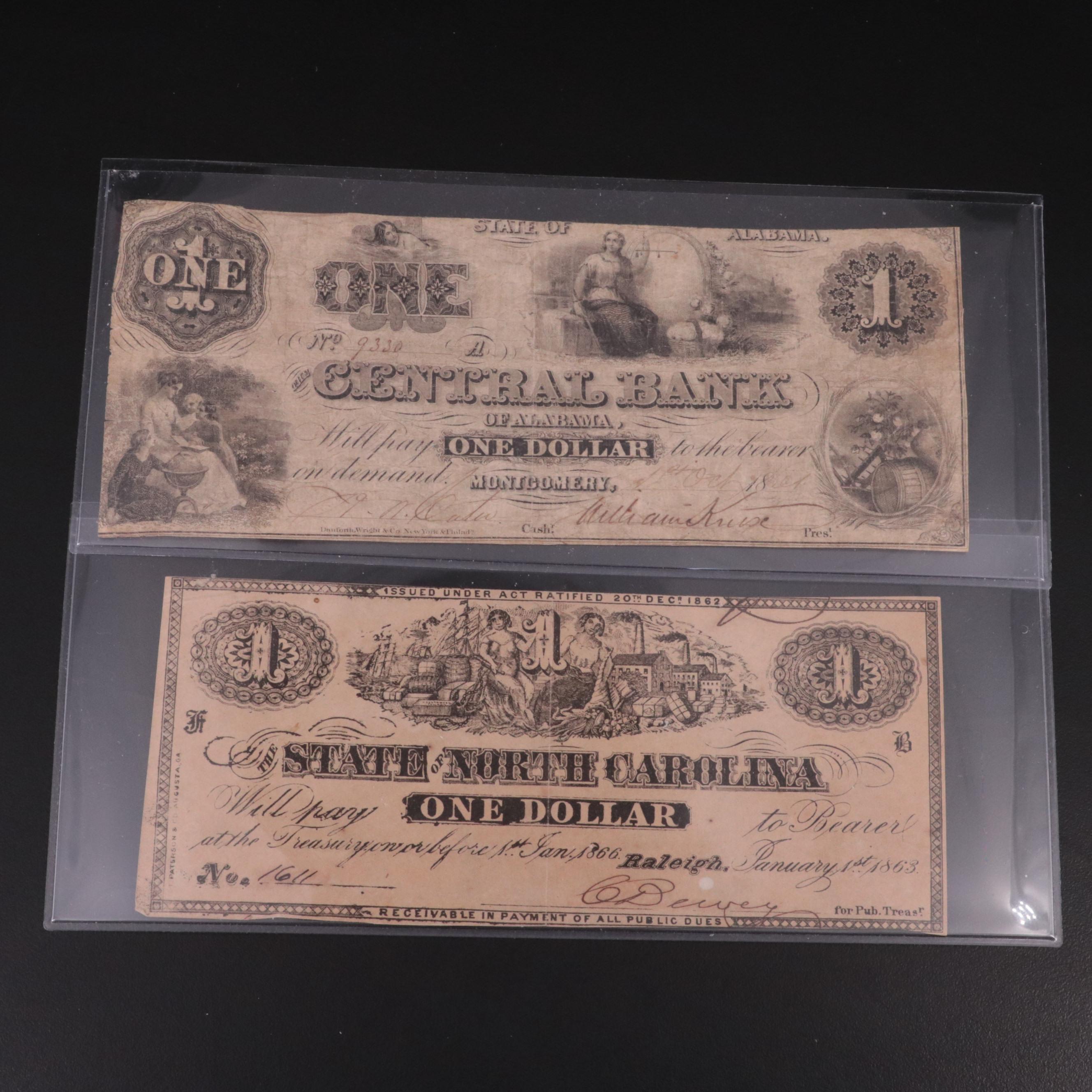 Two Civil War Era Obsolete Bank Notes