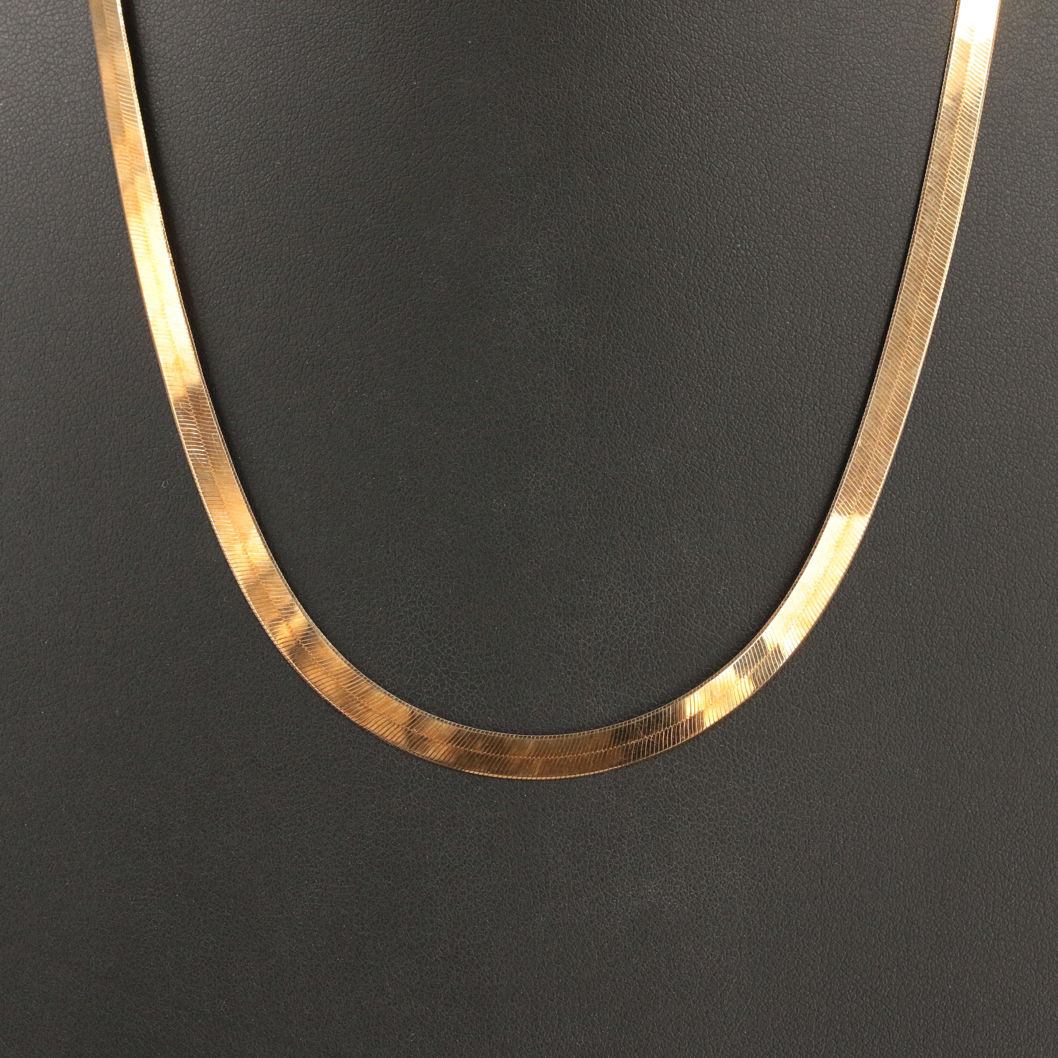 14K Herringbone Necklace