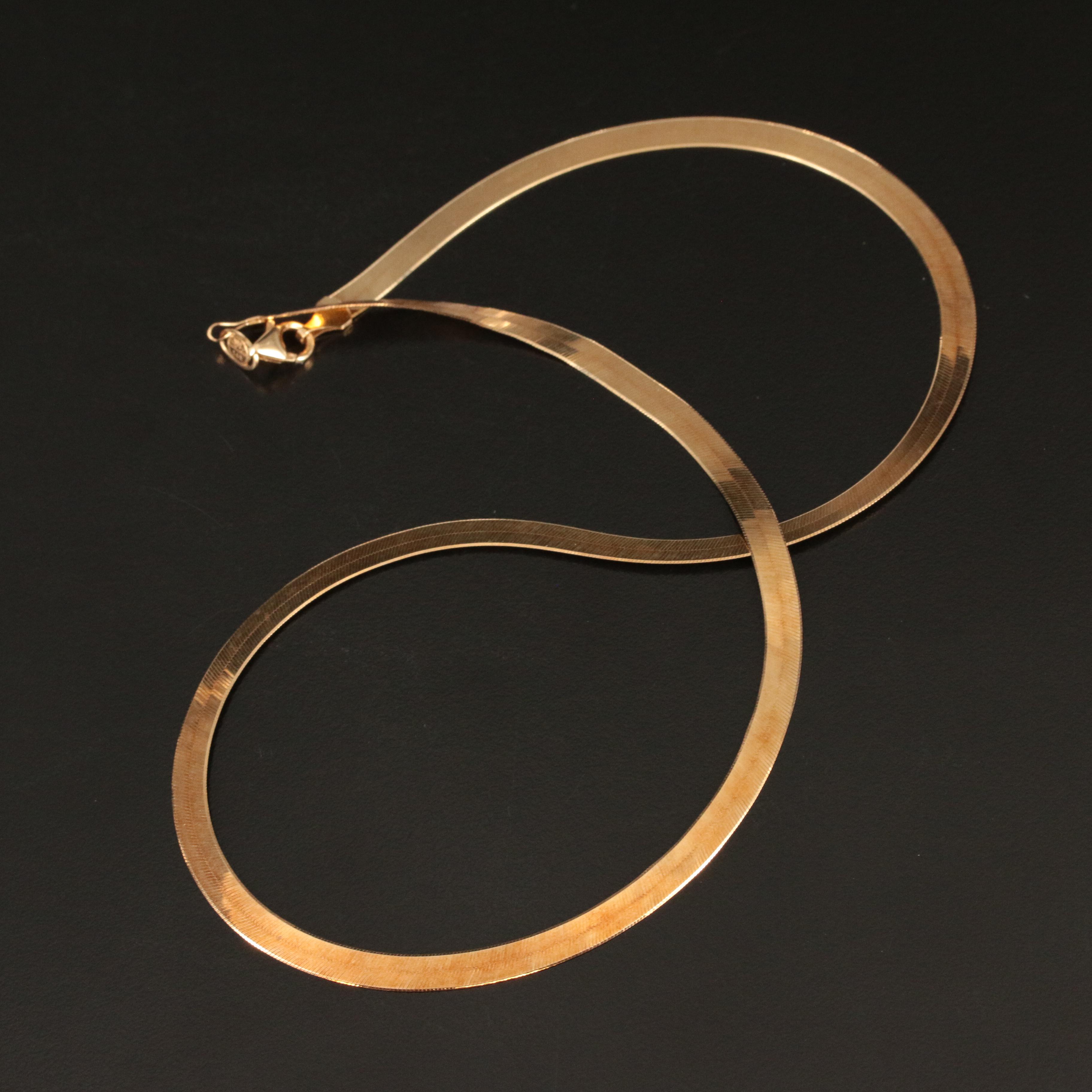 14K Herringbone Necklace