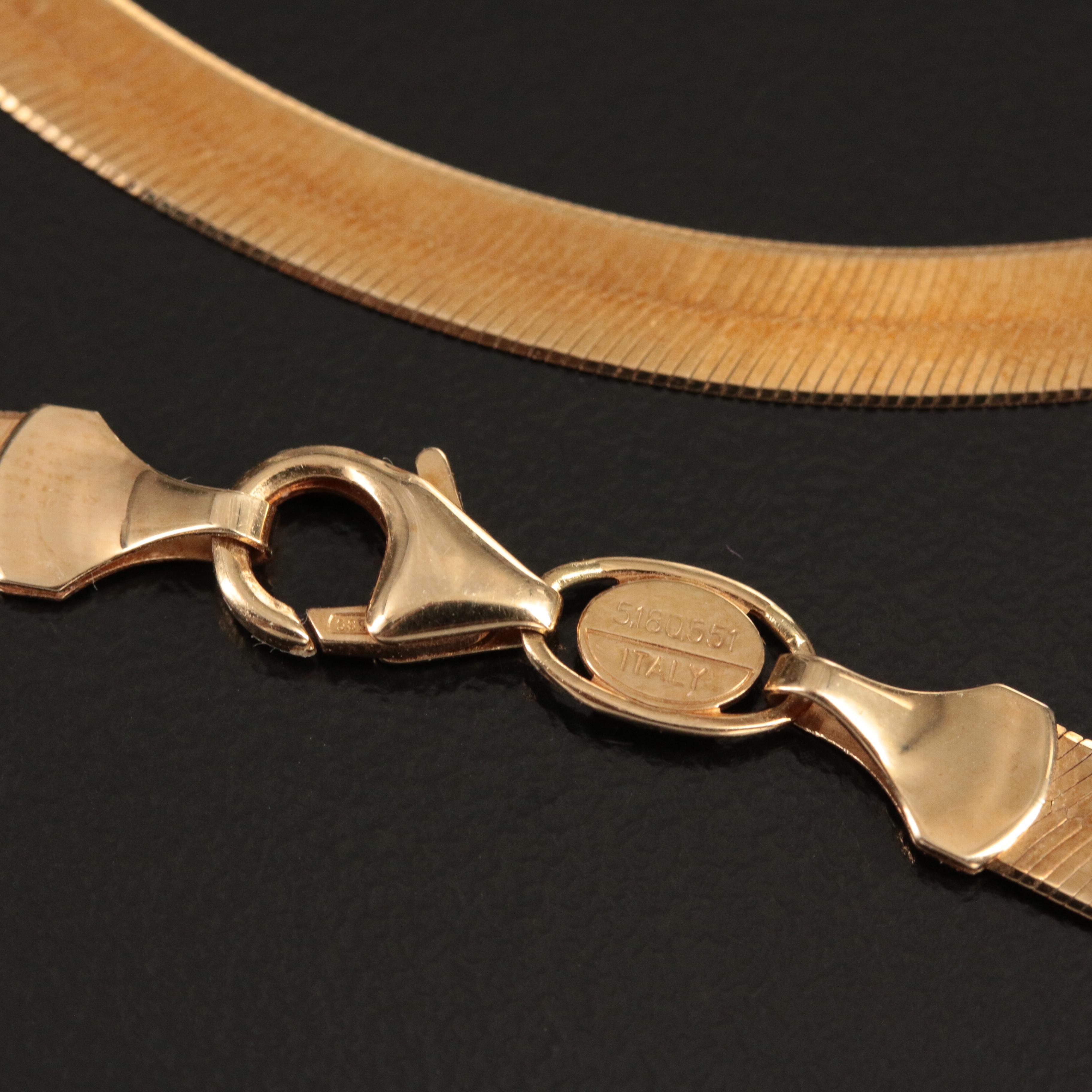 14K Herringbone Necklace