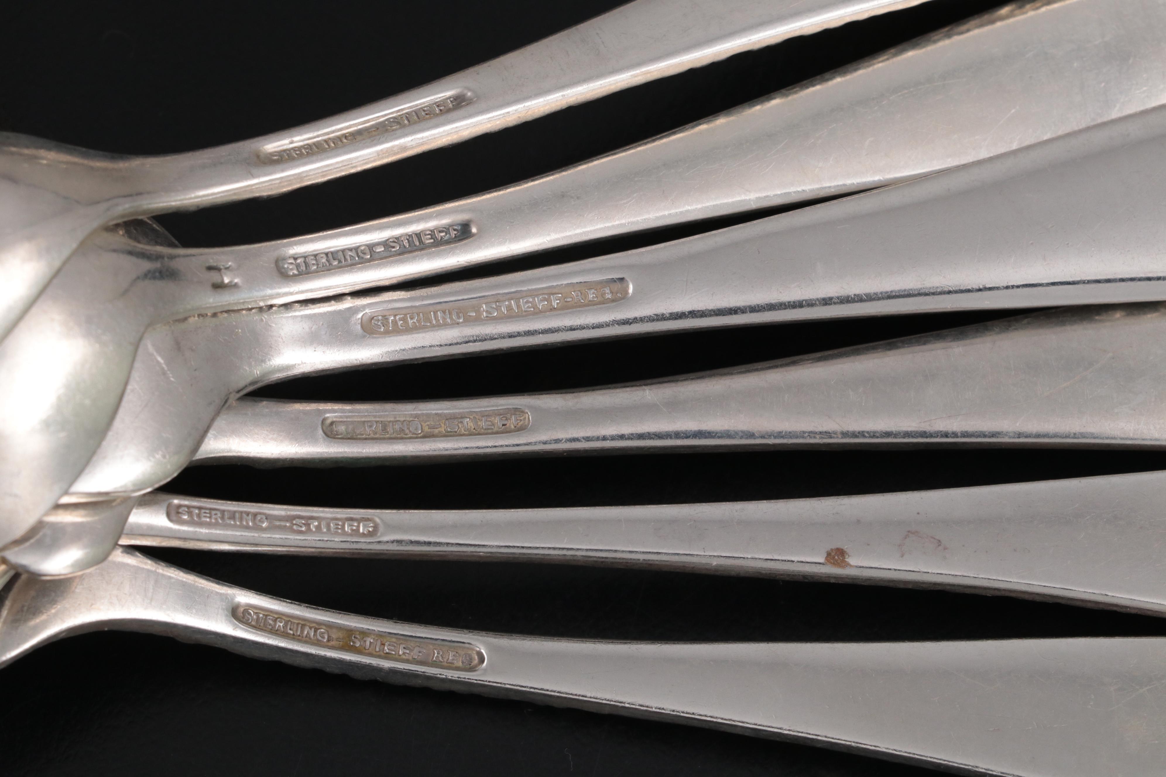 Stieff "Repoussé" Sterling Silver Flatware in Flatware Chest