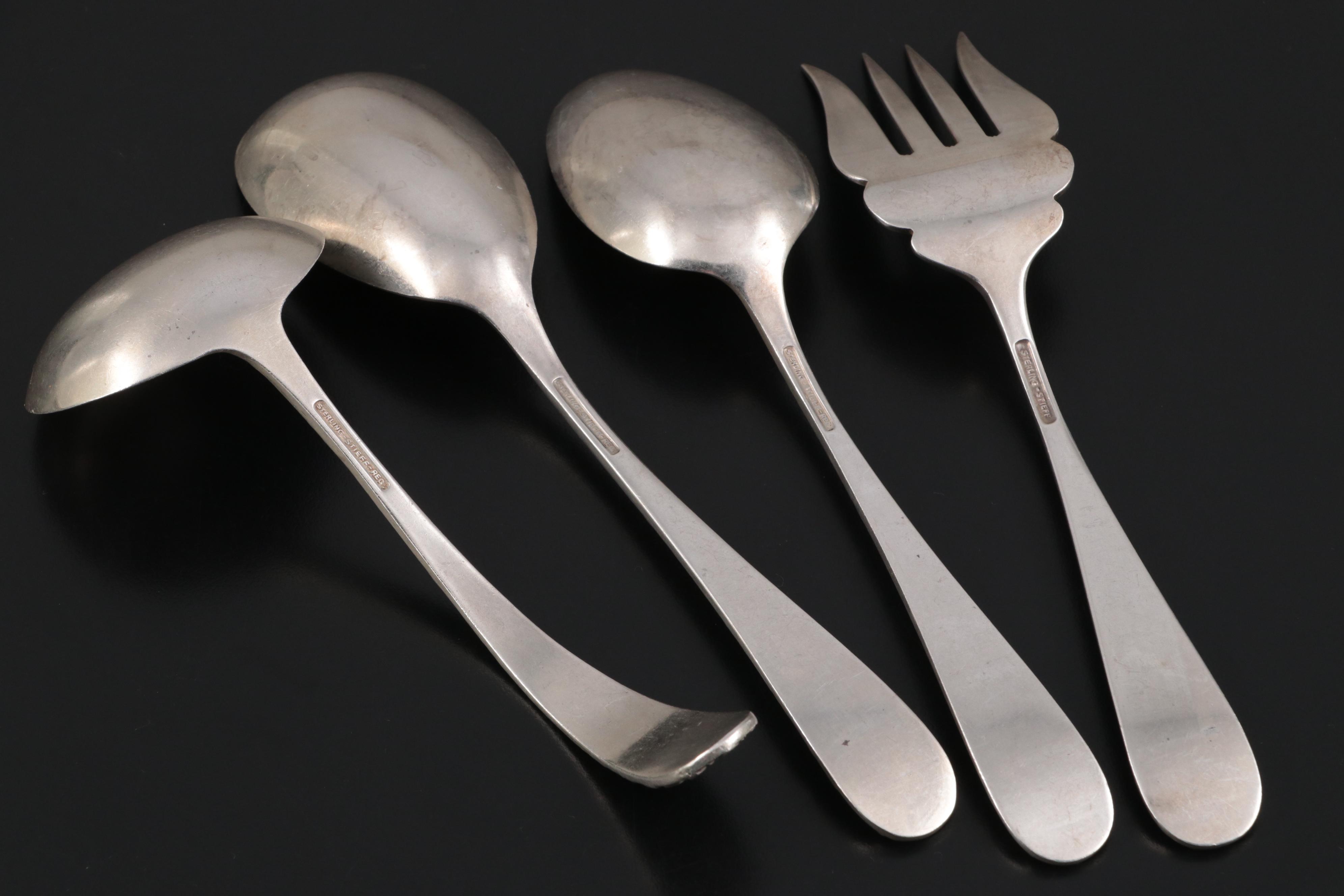Stieff "Repoussé" Sterling Silver Flatware in Flatware Chest