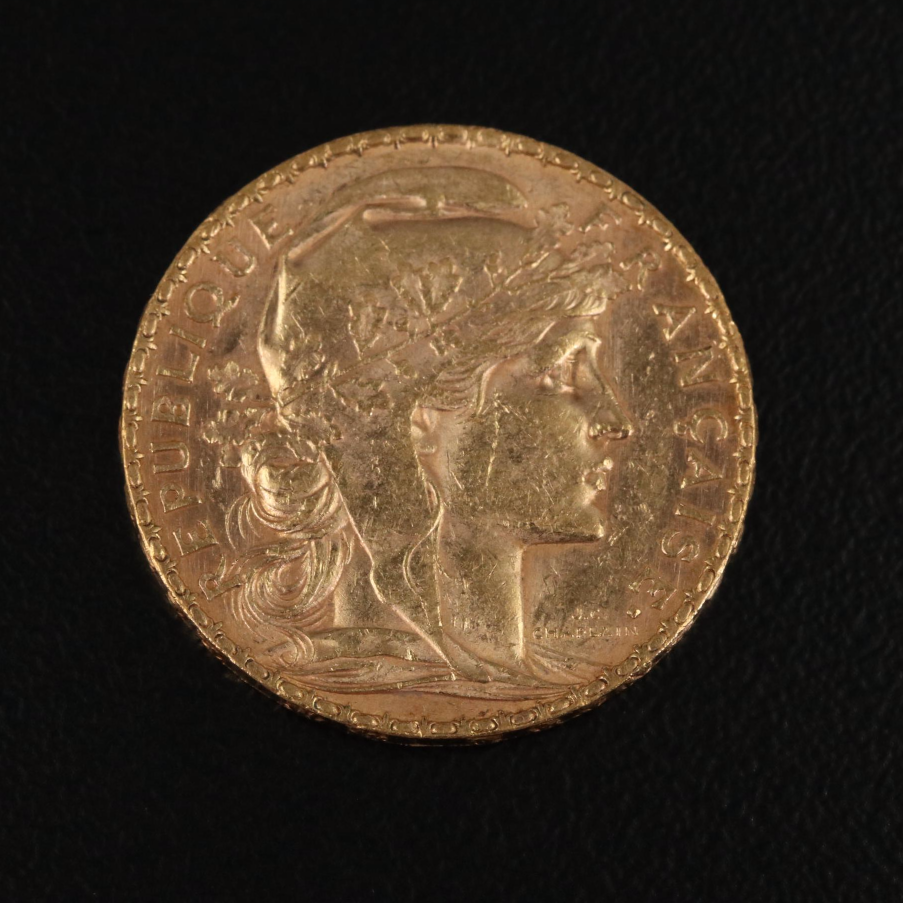 1912 France 20-Franc Gold Coin