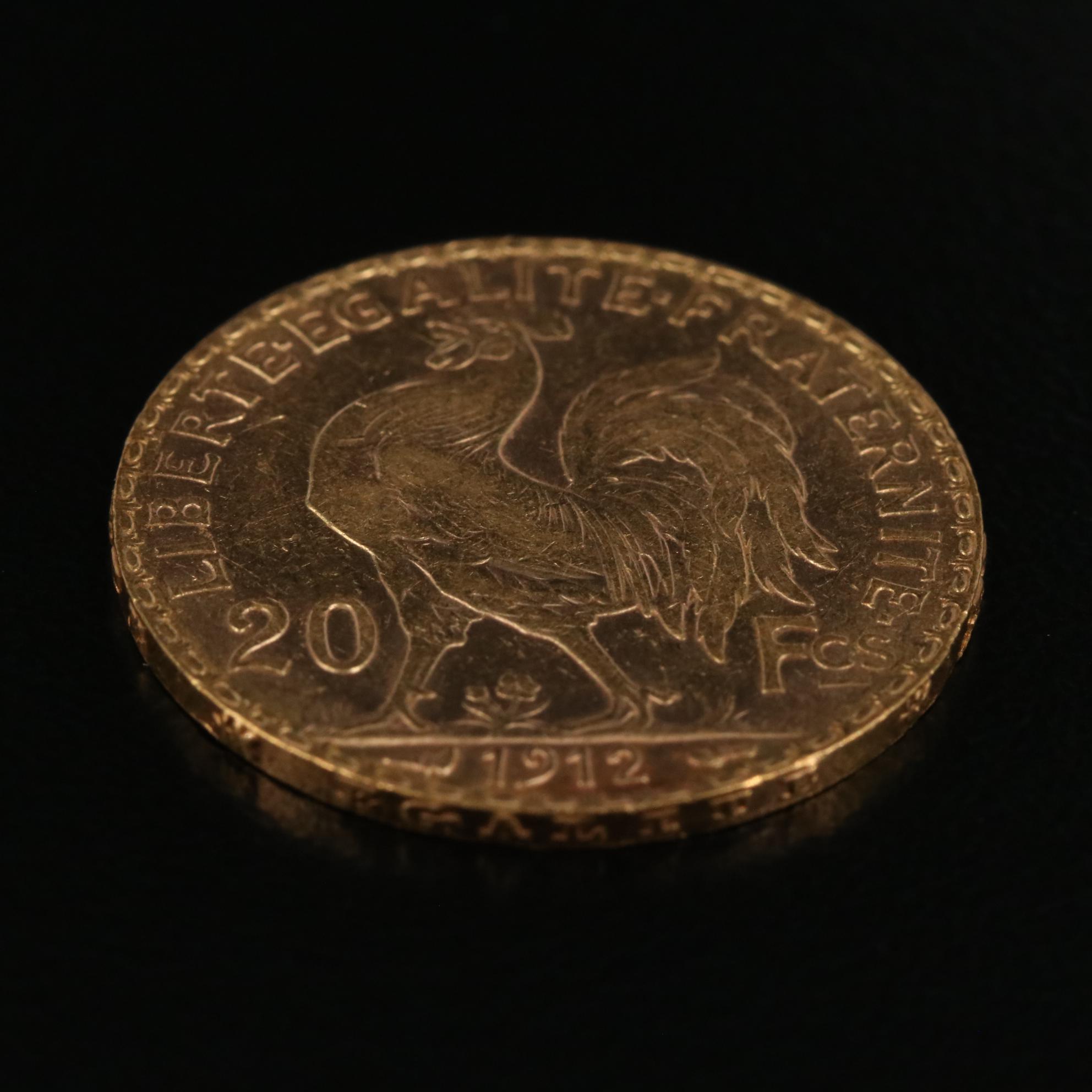 1912 France 20-Franc Gold Coin