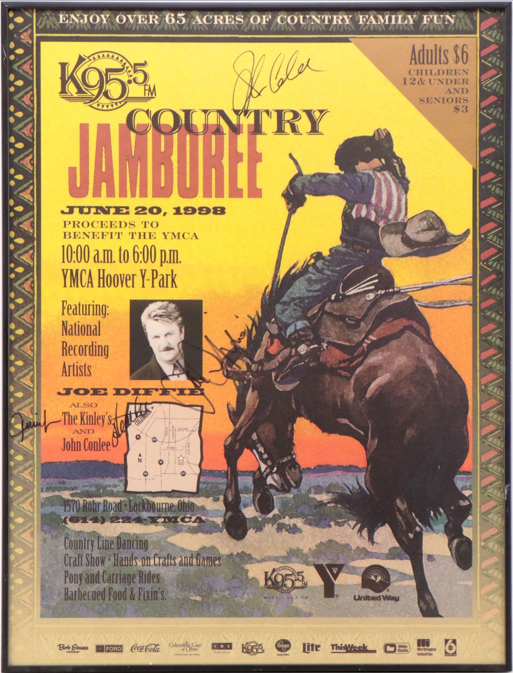 Joe Diffie and John Conlee Signed 1998 Country Jamboree Poster, More