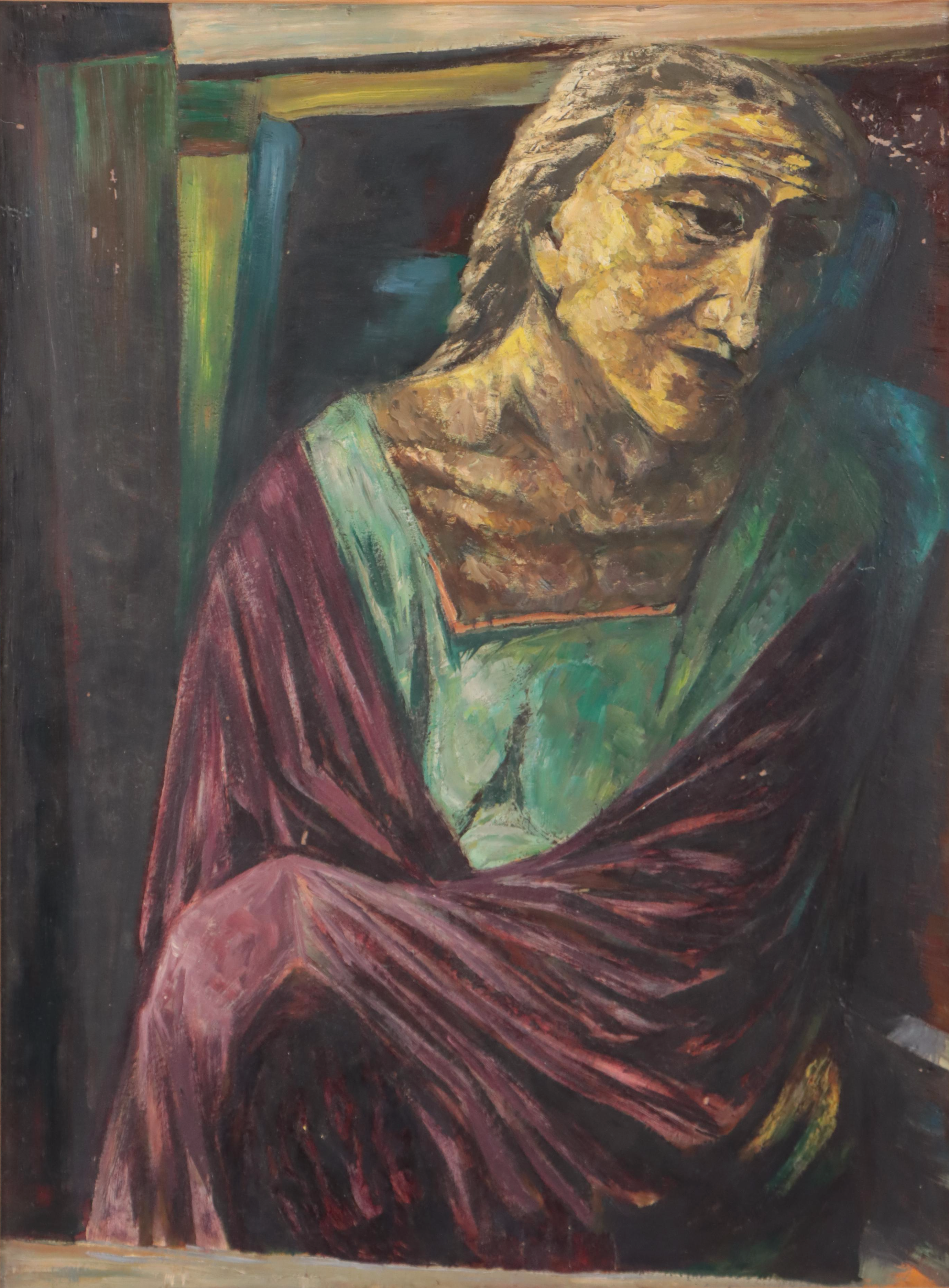 William Ernst Hentschel Oil Painting "Mountain Woman," 1922