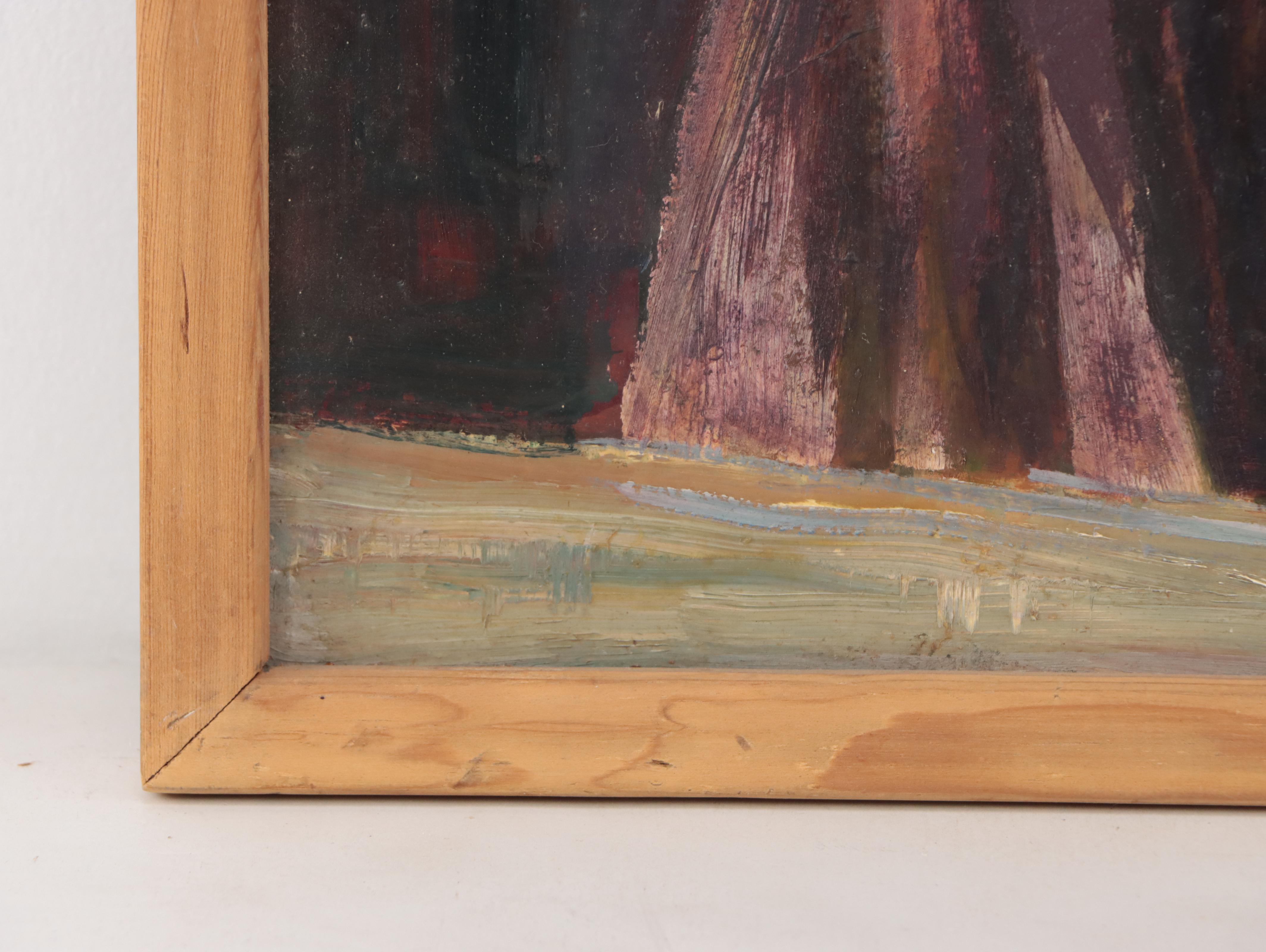 William Ernst Hentschel Oil Painting "Mountain Woman," 1922