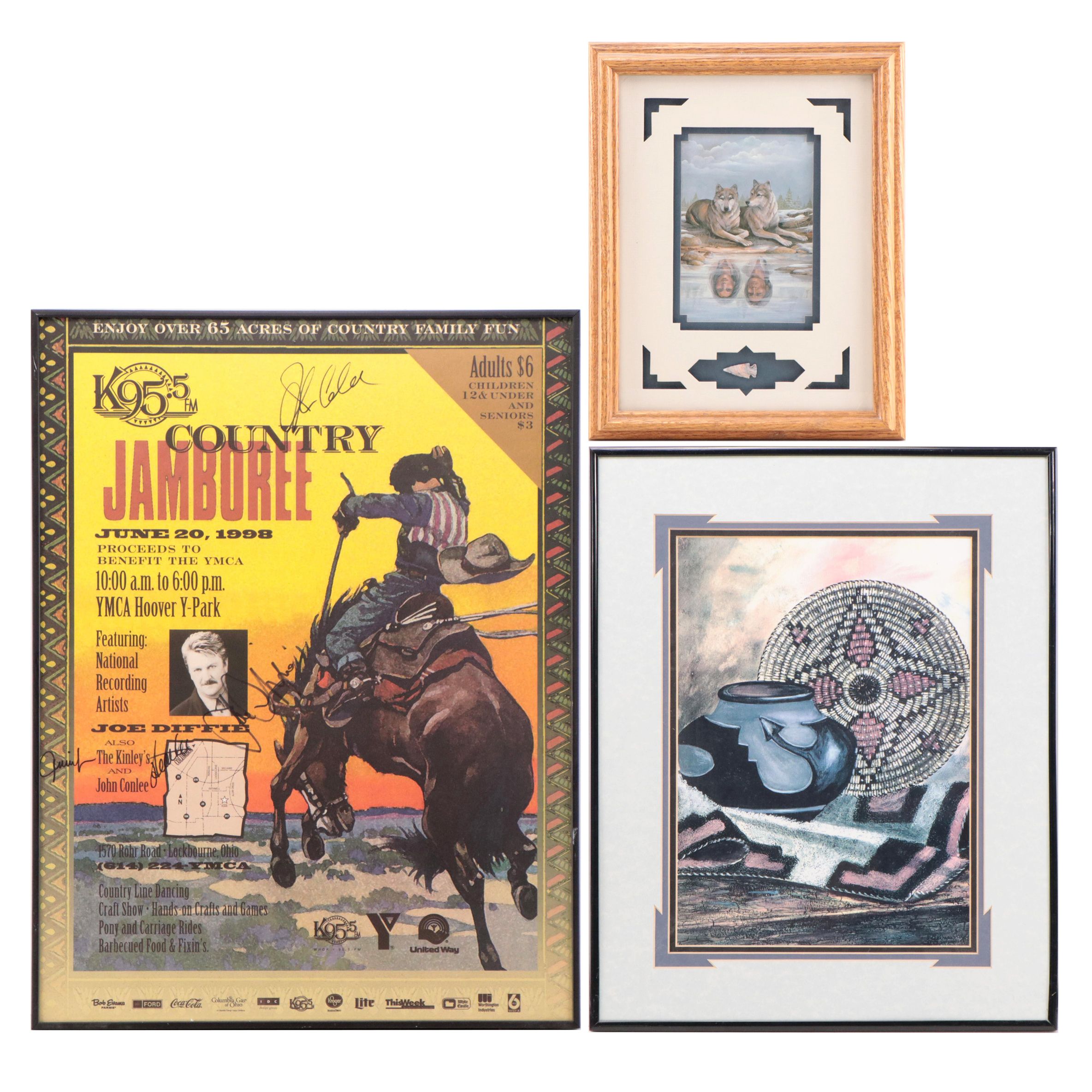 Joe Diffie and John Conlee Signed 1998 Country Jamboree Poster, More