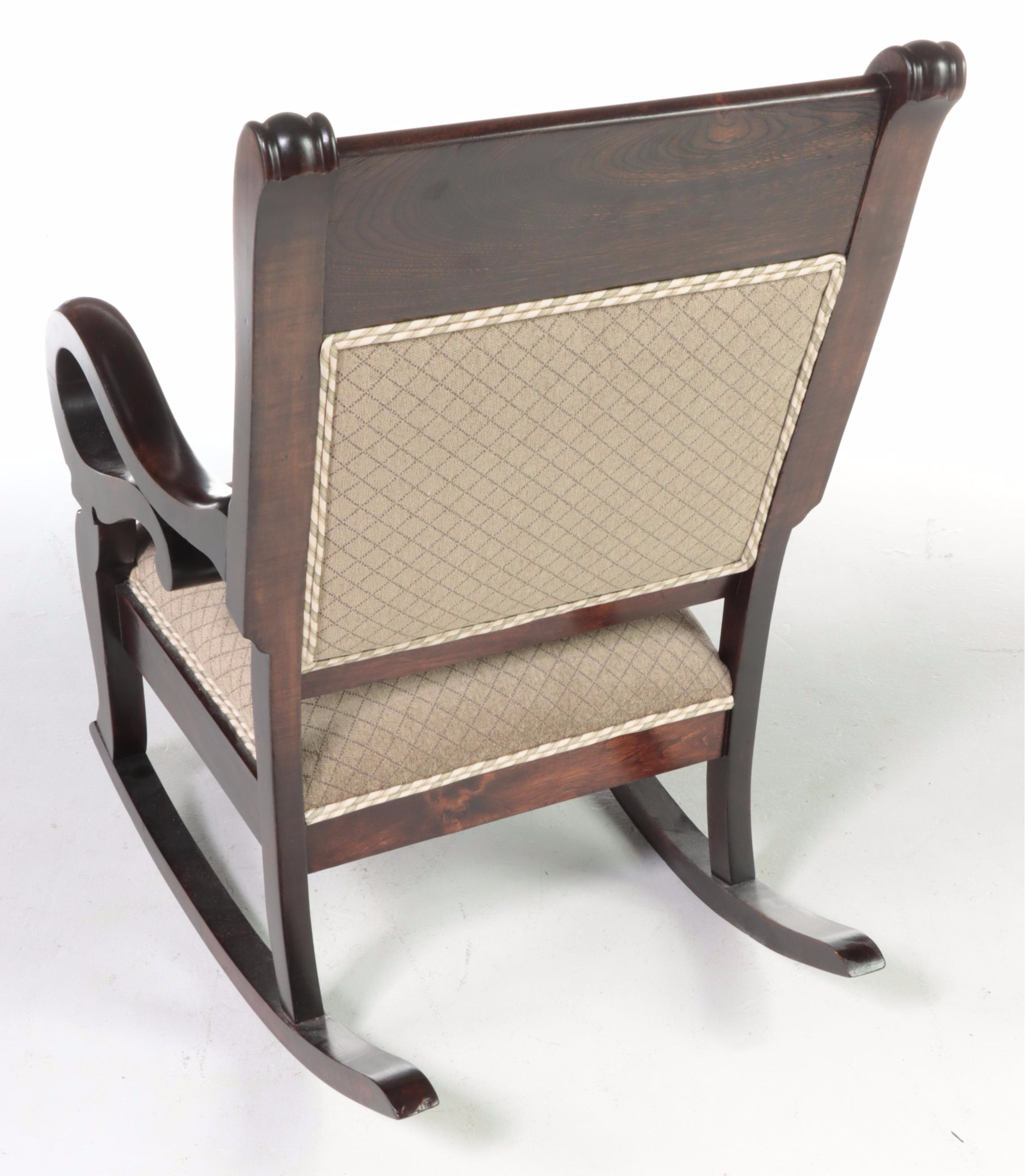 American Classical Revival Mahogany, Maple, and Ash Rocker, circa 1900 ...