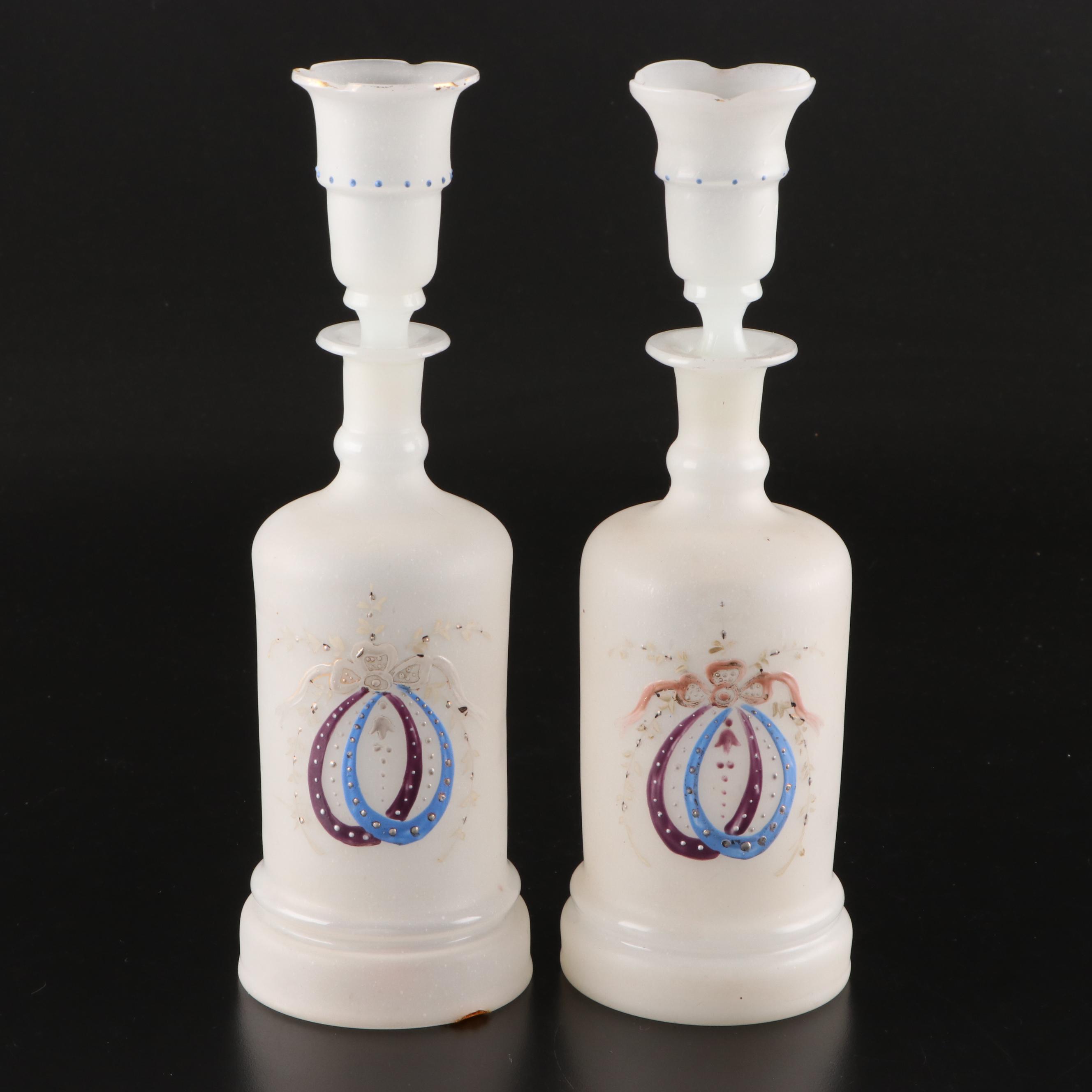 Victorian Bristol Glass and Opaline Glass Bottles, Late 19th Century