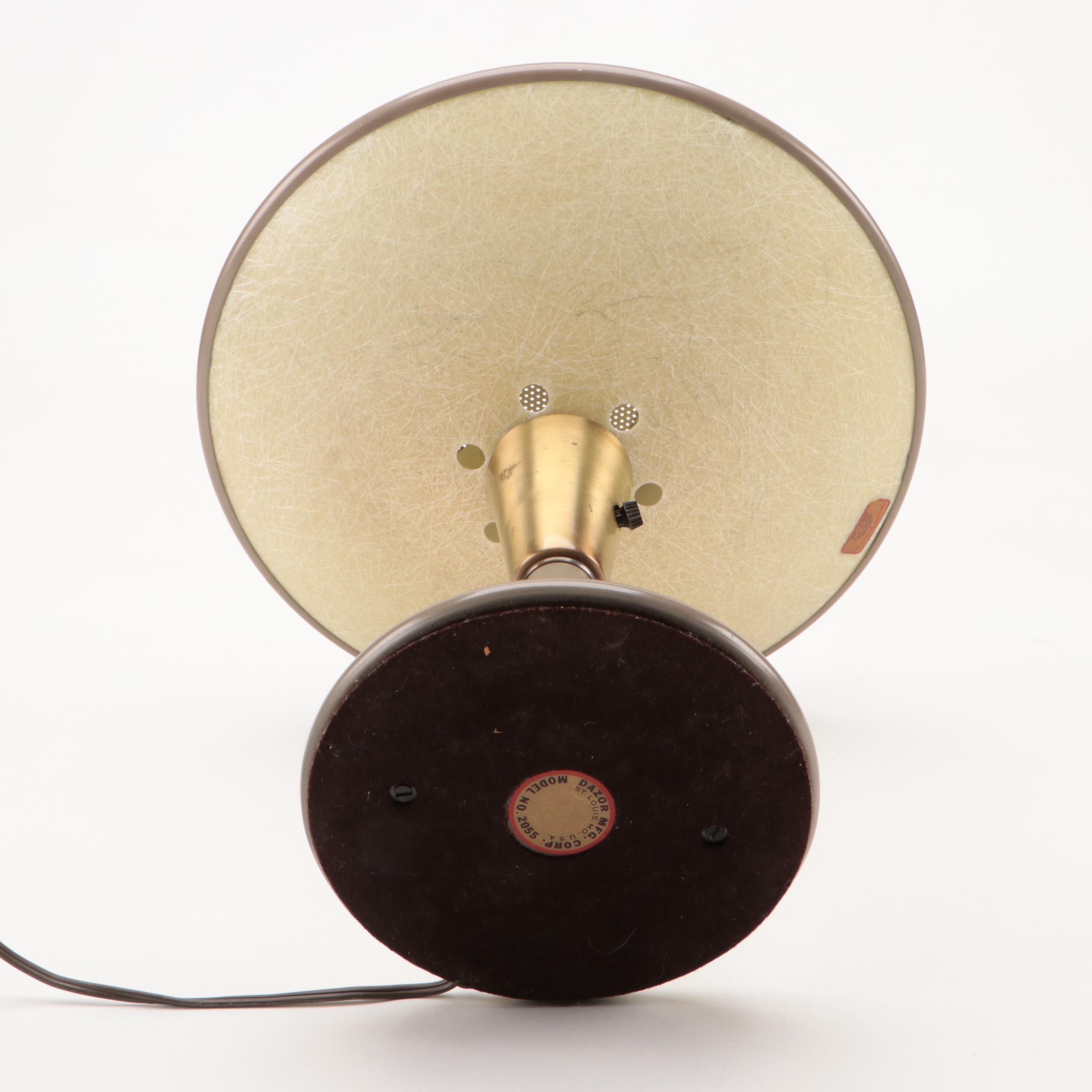 Dazor Mid Century Modern Flying Saucer Table Lamp, 1950s
