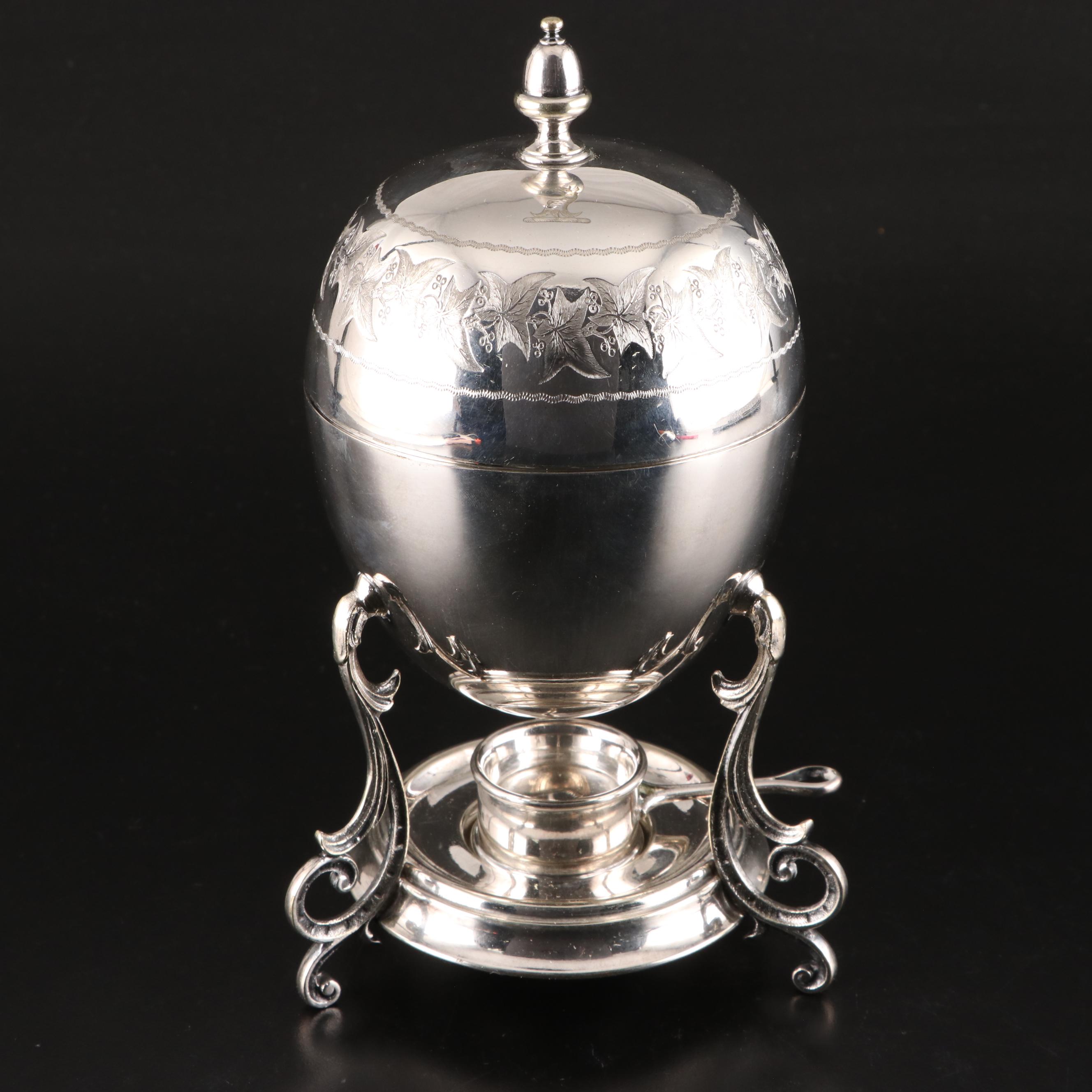 Victorian Style Silver Plate Egg Coddler