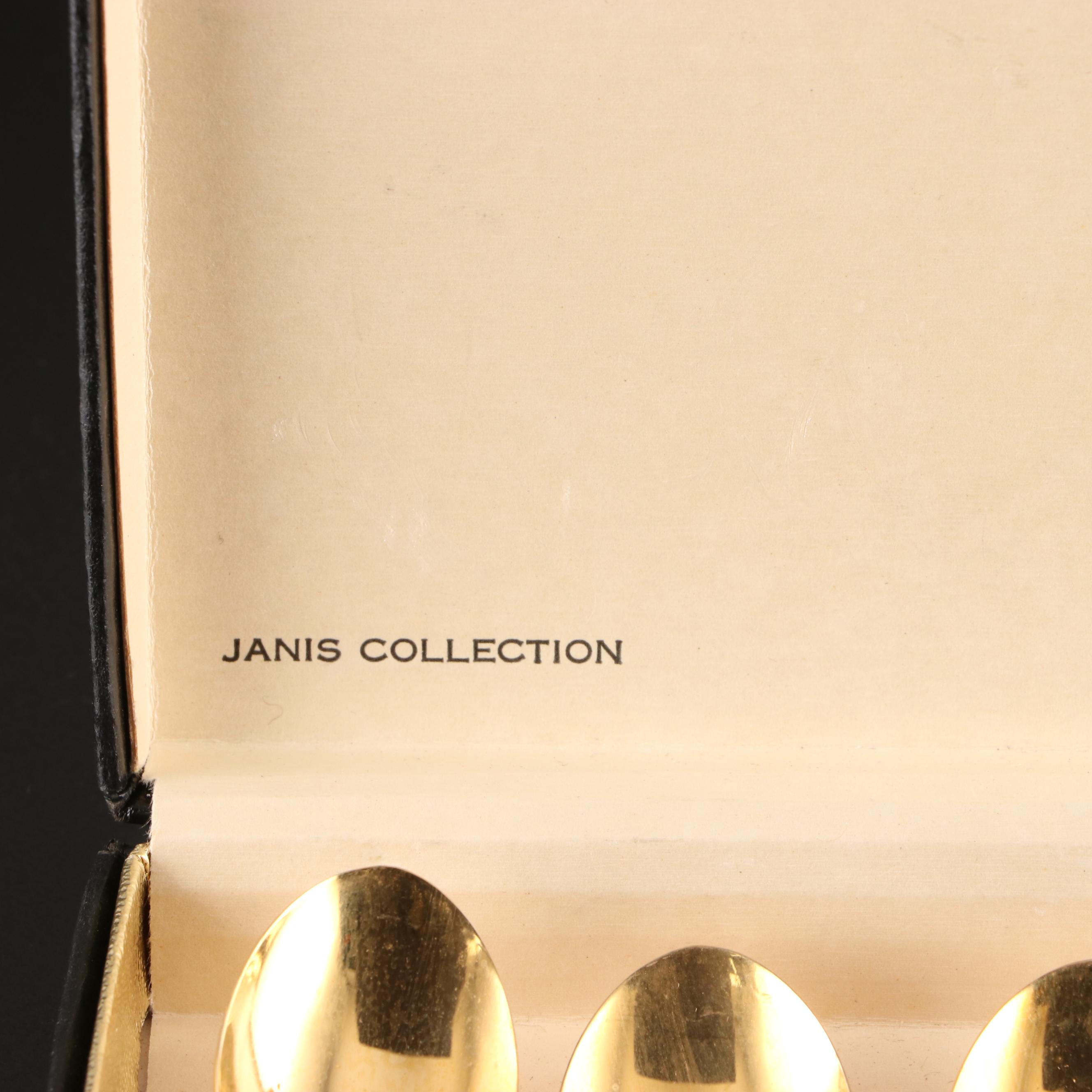 Janis Collection Gold Plated with Other Stainless Steel Demitasse Spoons