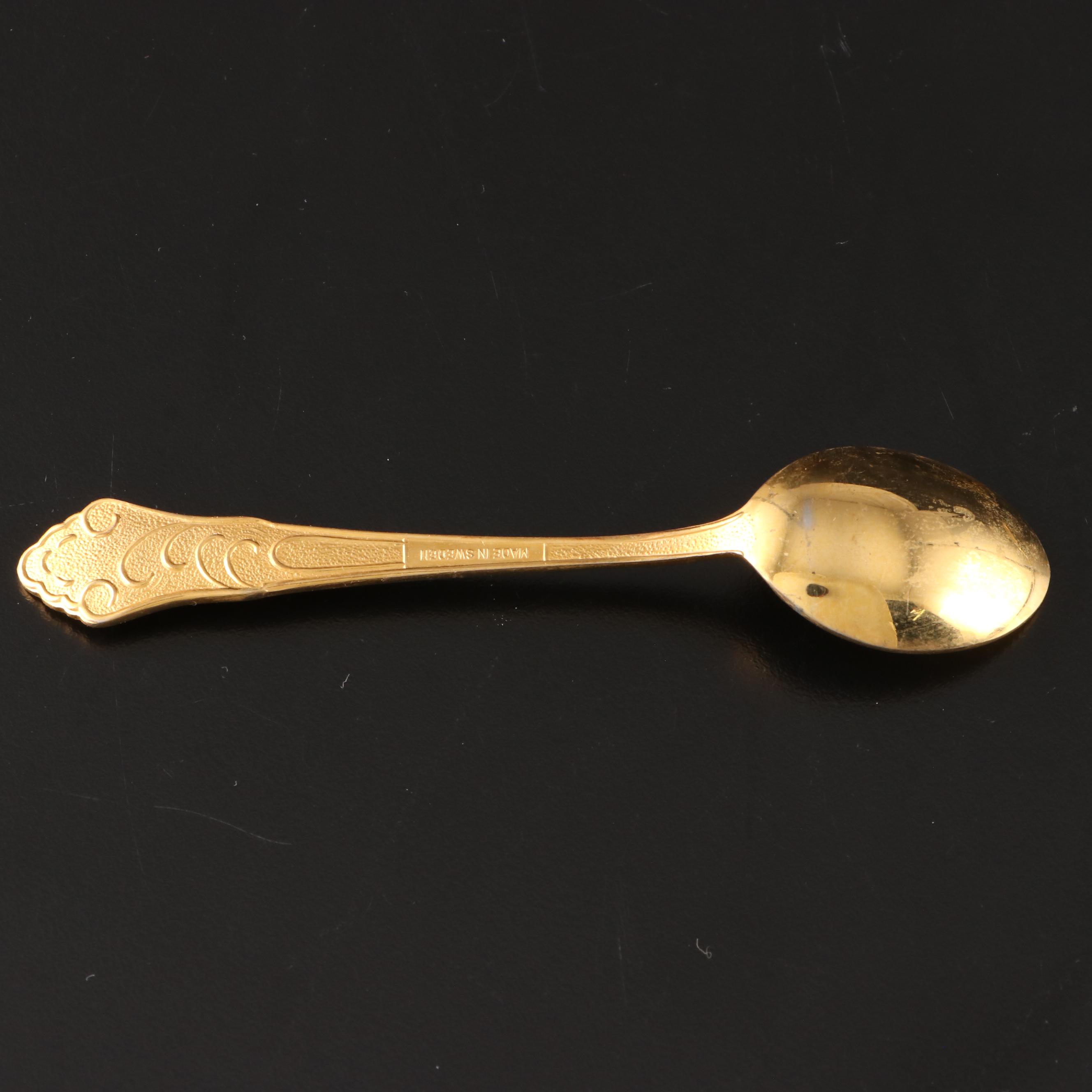 Janis Collection Gold Plated with Other Stainless Steel Demitasse Spoons
