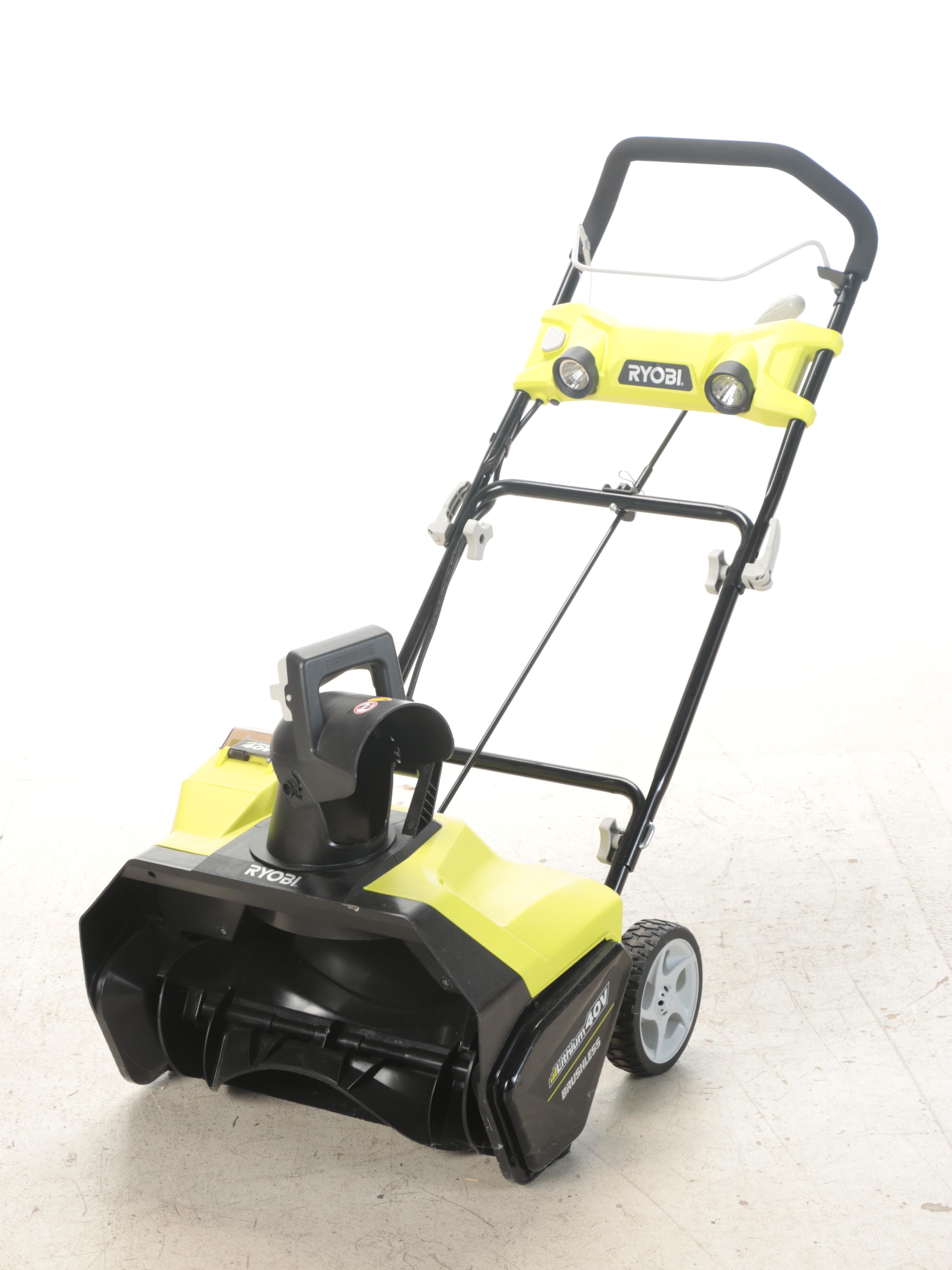 Ryobi 20" Brushless Cordless Snow Blower and Hedge Trimmer With Charger