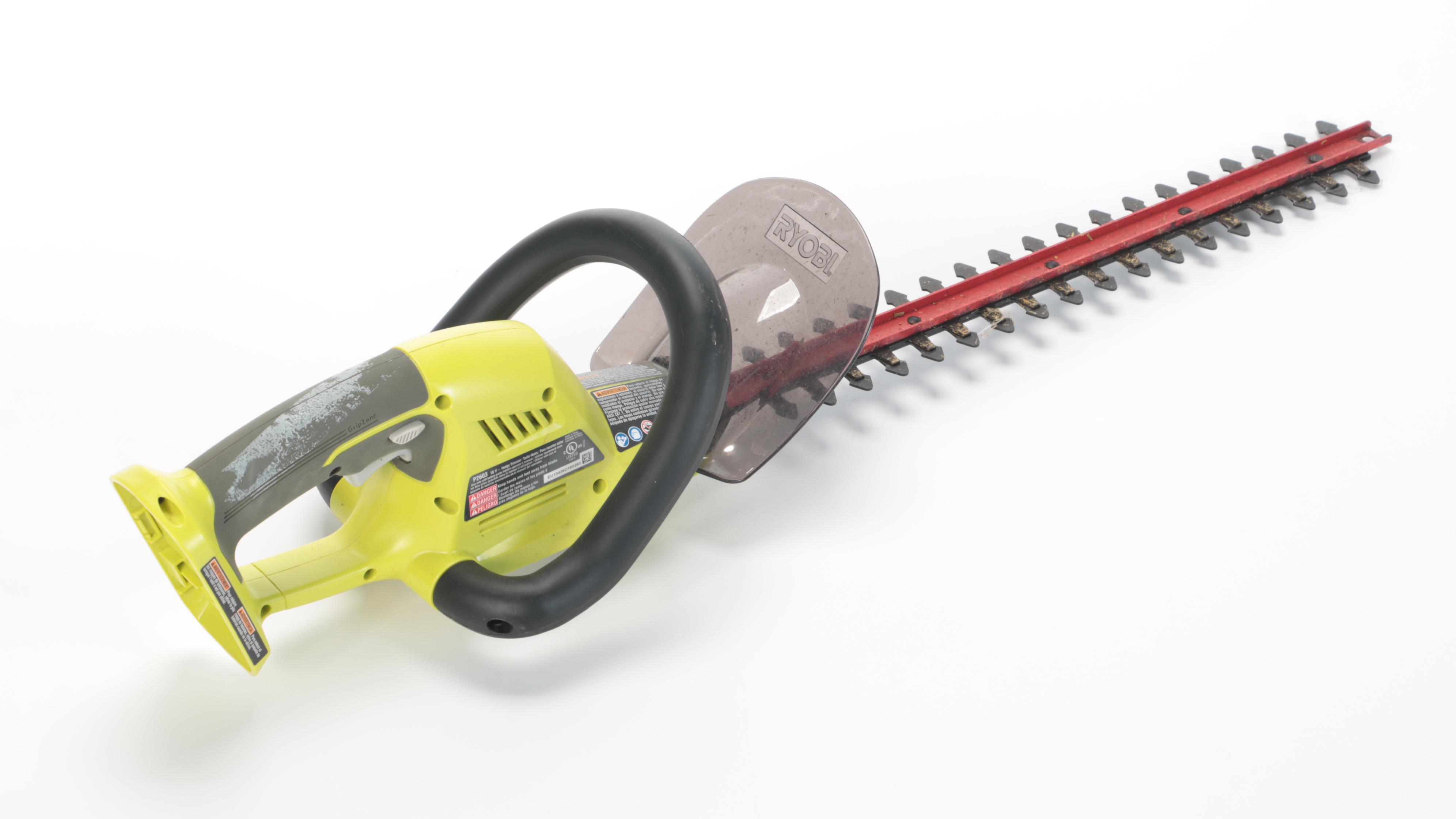 Ryobi 20" Brushless Cordless Snow Blower and Hedge Trimmer With Charger