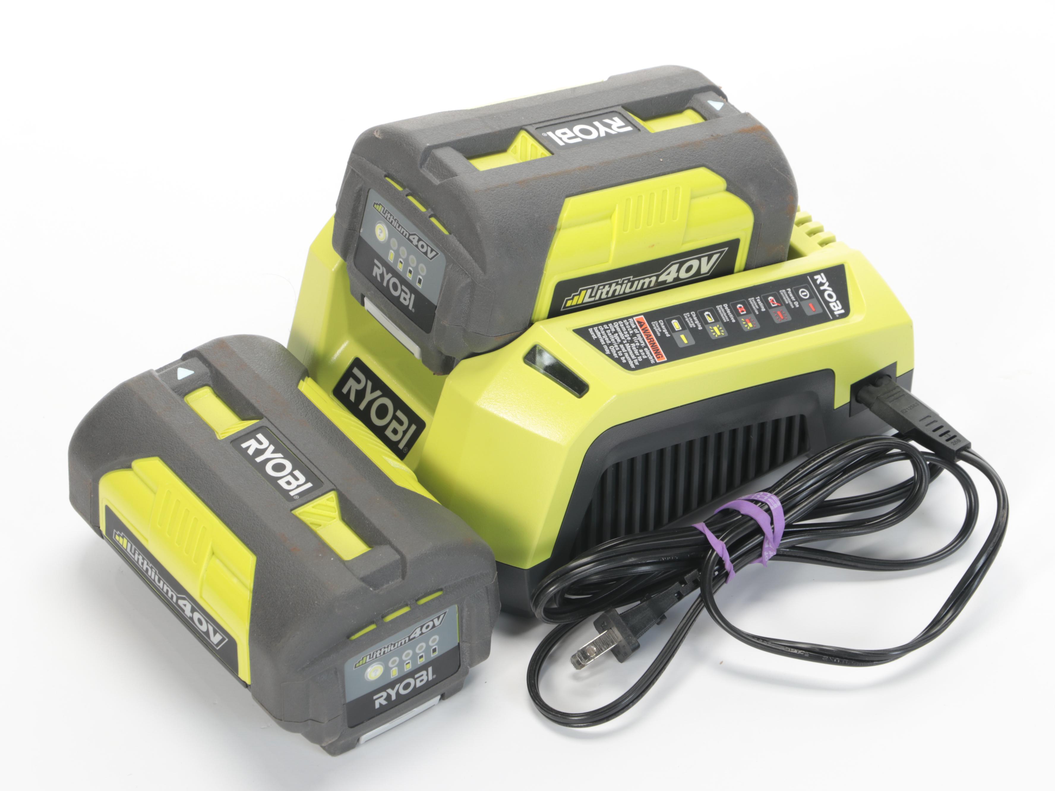 Ryobi 20" Brushless Cordless Snow Blower and Hedge Trimmer With Charger